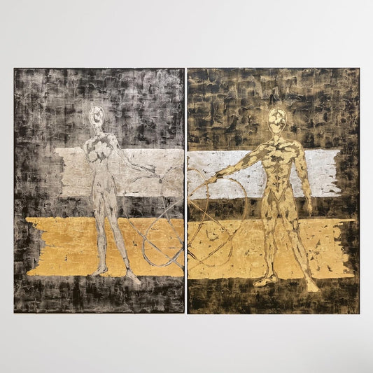 Two Diptych Mixed Media 55"x39"