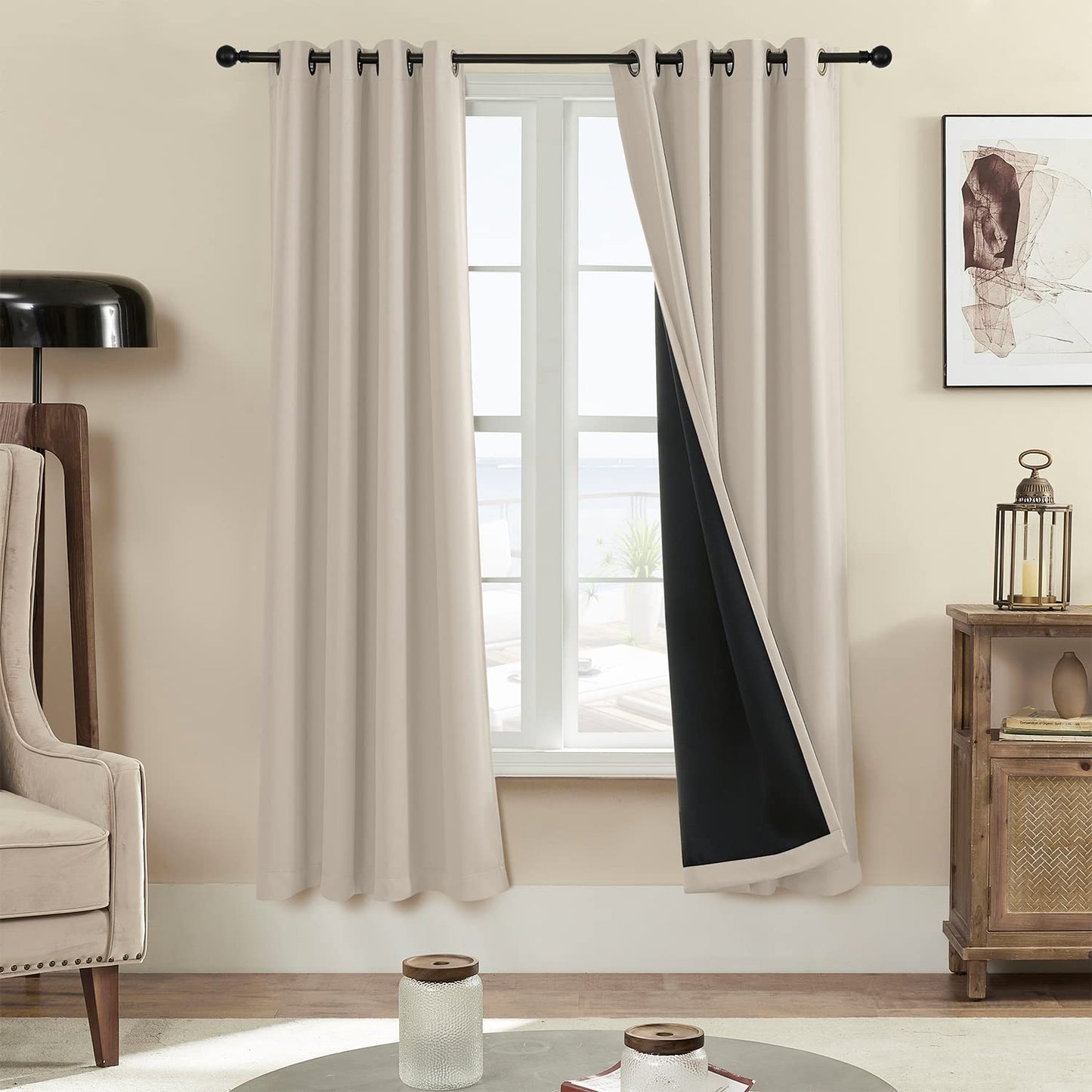 Rutterllow Blackout Curtains – 2 Panels, Dark Grey