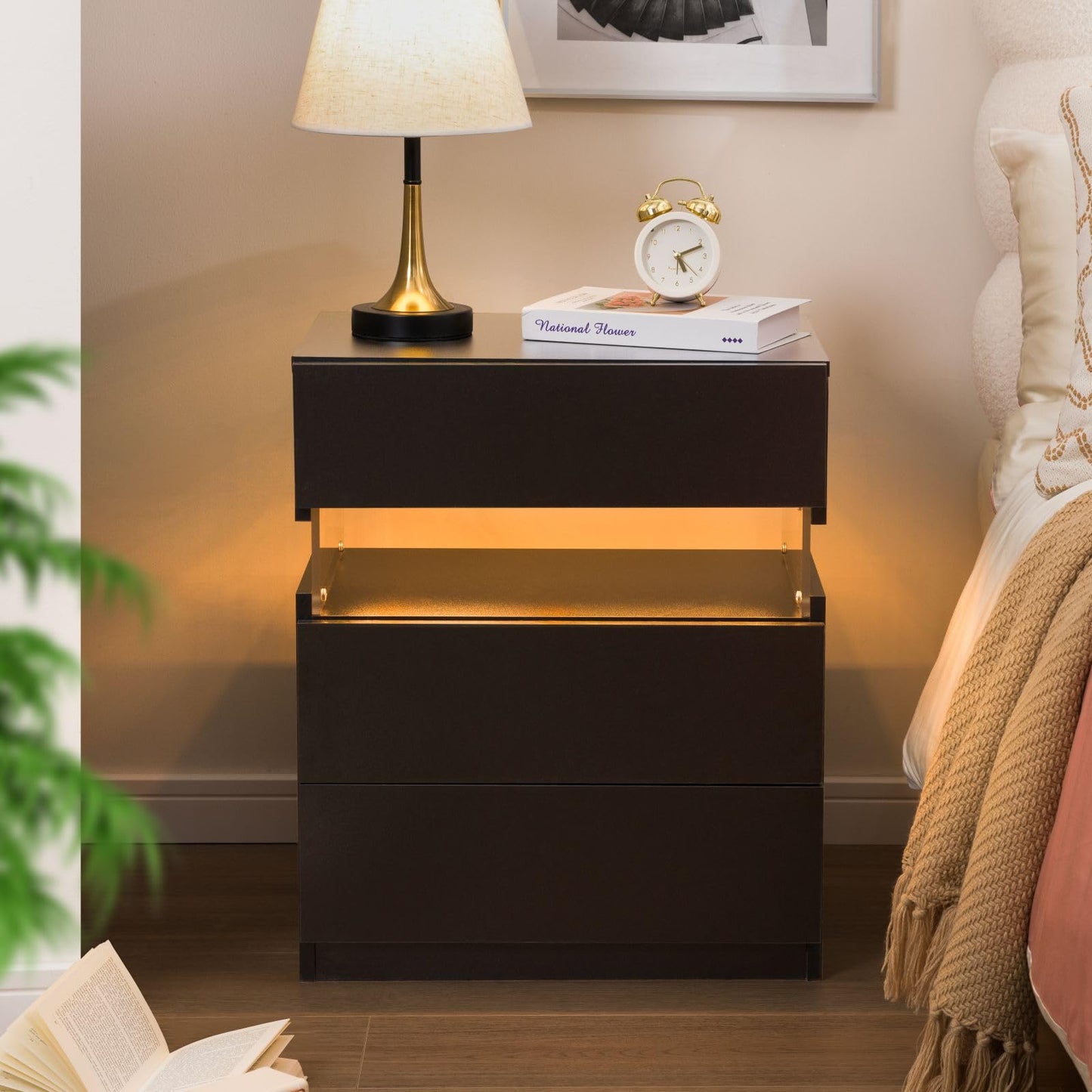 White LED Nightstand Set – 2 Pack