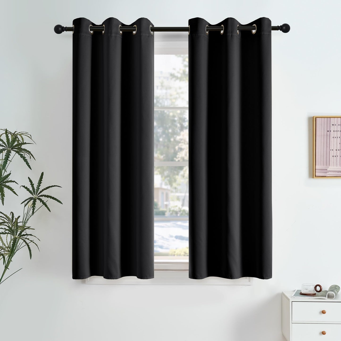 NICETOWN Blackout Curtains – 2 Panels, Grey, 63"