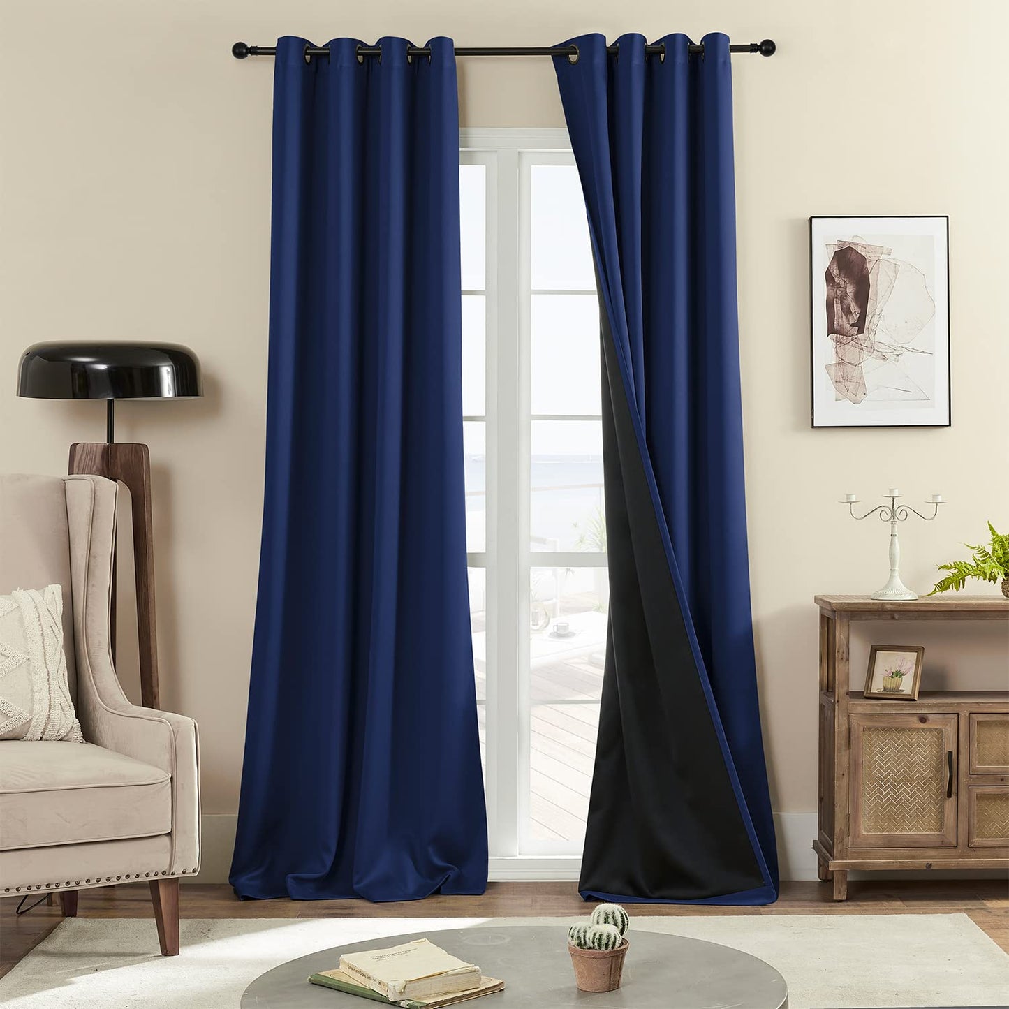 Rutterllow Blackout Curtains – 2 Panels, Dark Grey