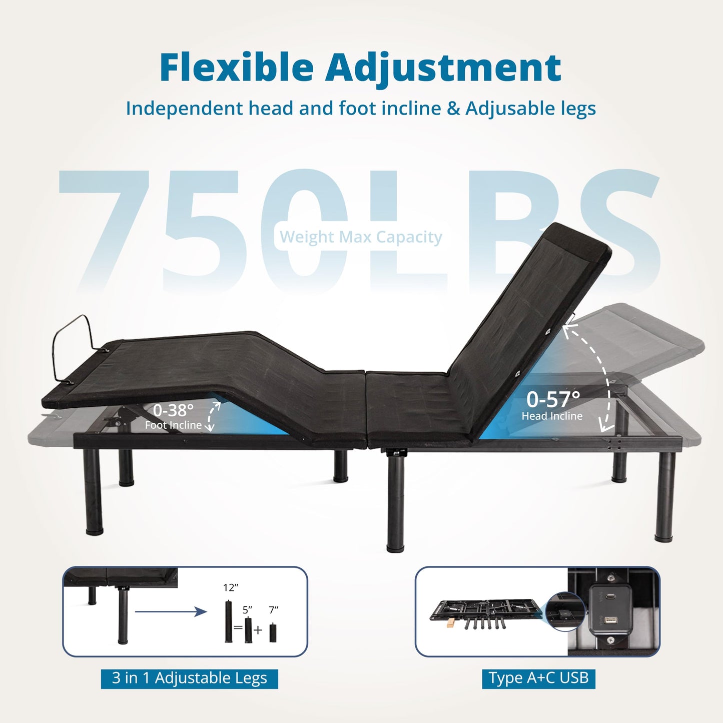 Split King Adjustable Bed with Mattress