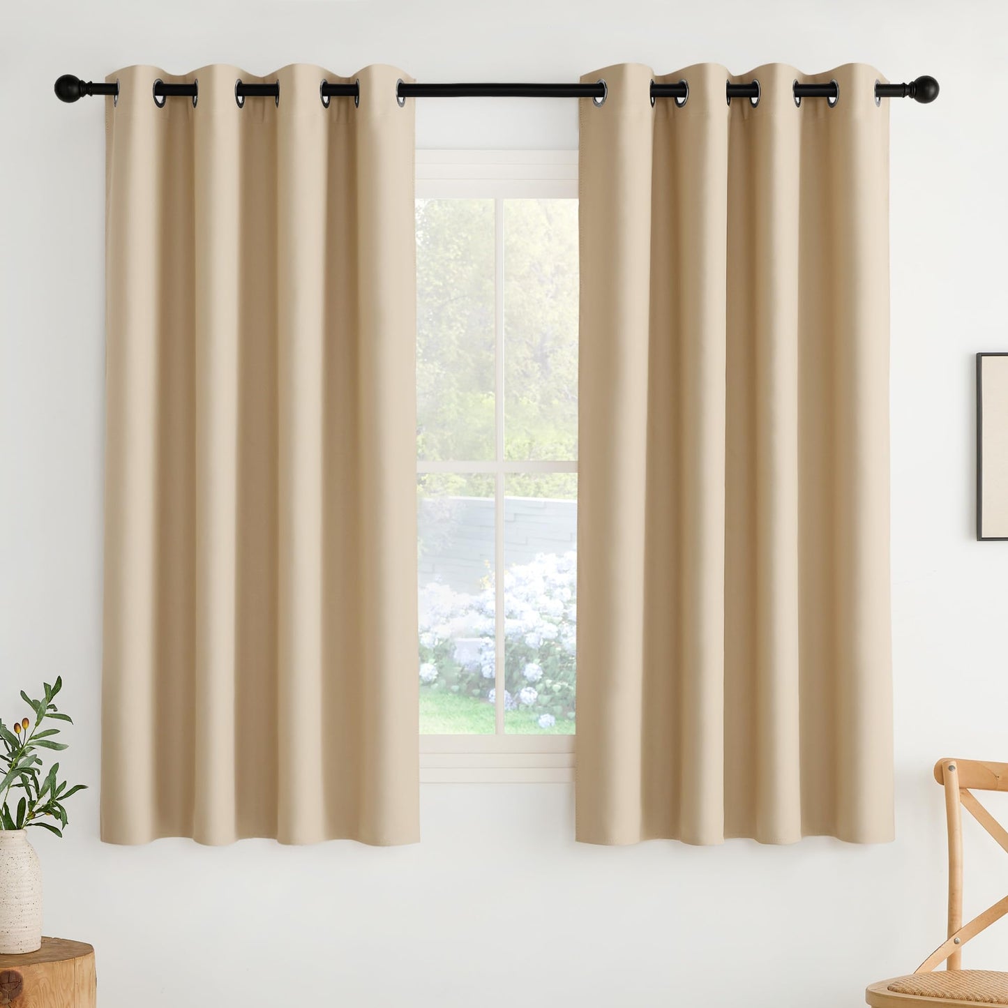 NICETOWN Blackout Curtains – 2 Panels, Grey, 63"