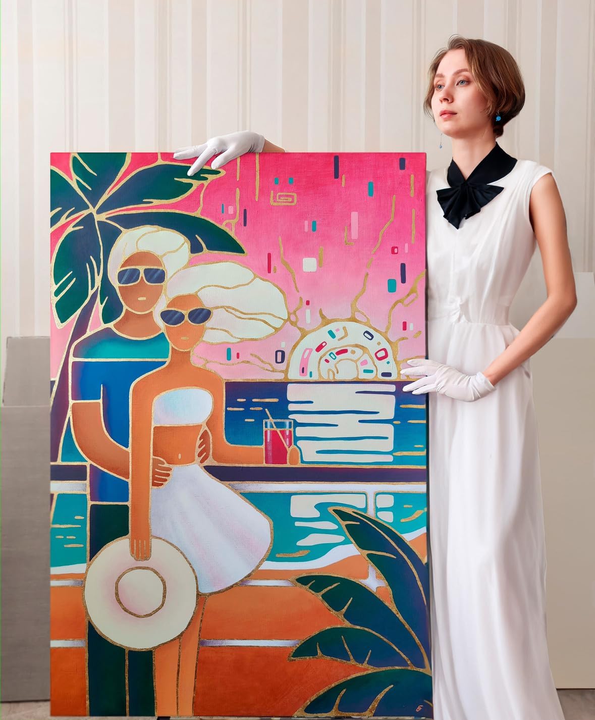 Meeting the Sunset Acrylic Painting 48"x32"