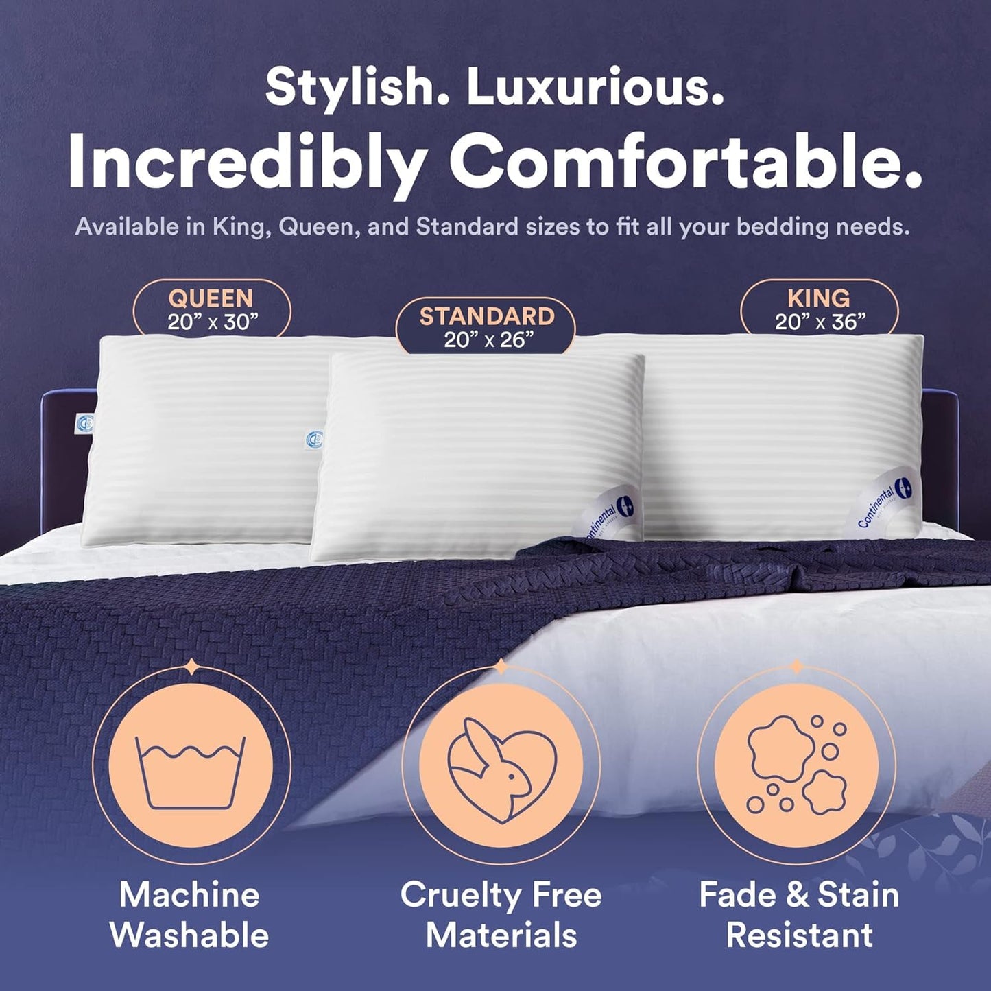 Serenity Goose Down Pillows – King, 2 Pack