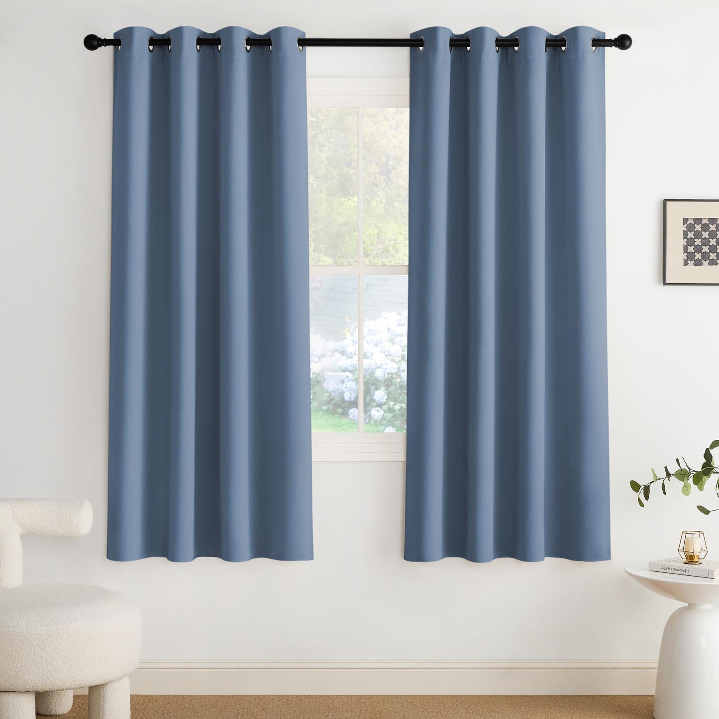 NICETOWN Blackout Curtains – 2 Panels, Grey, 63"