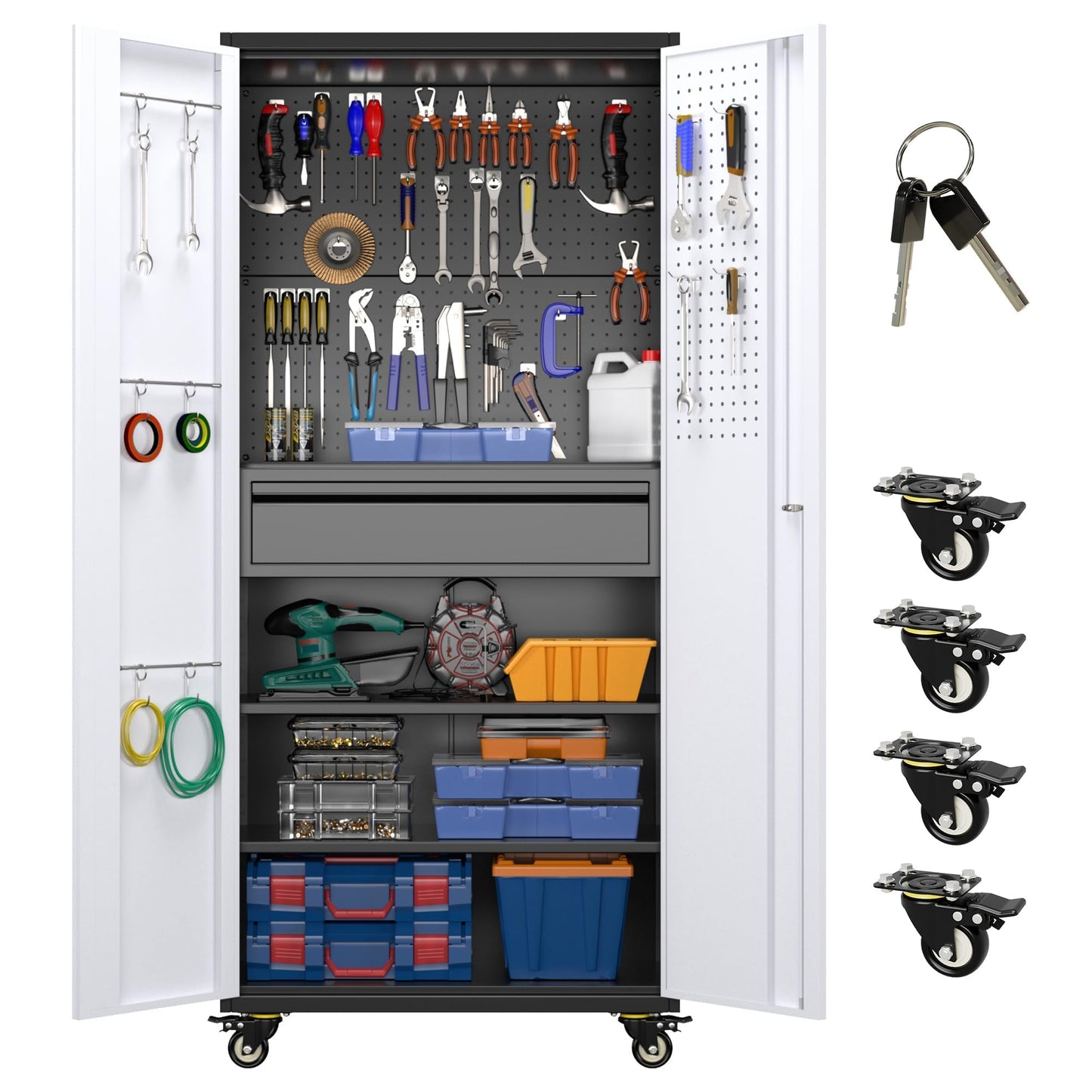 Aobabo Metal Garage Storage Cabinet – Black