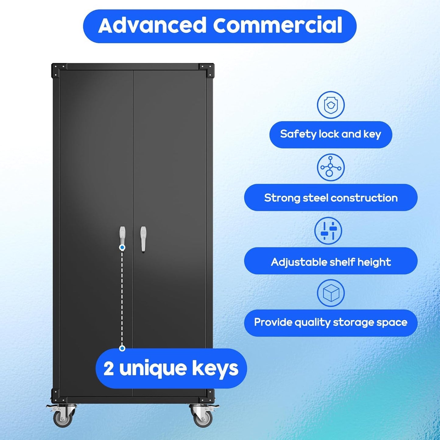 Aobabo Metal Garage Storage Cabinet – Black