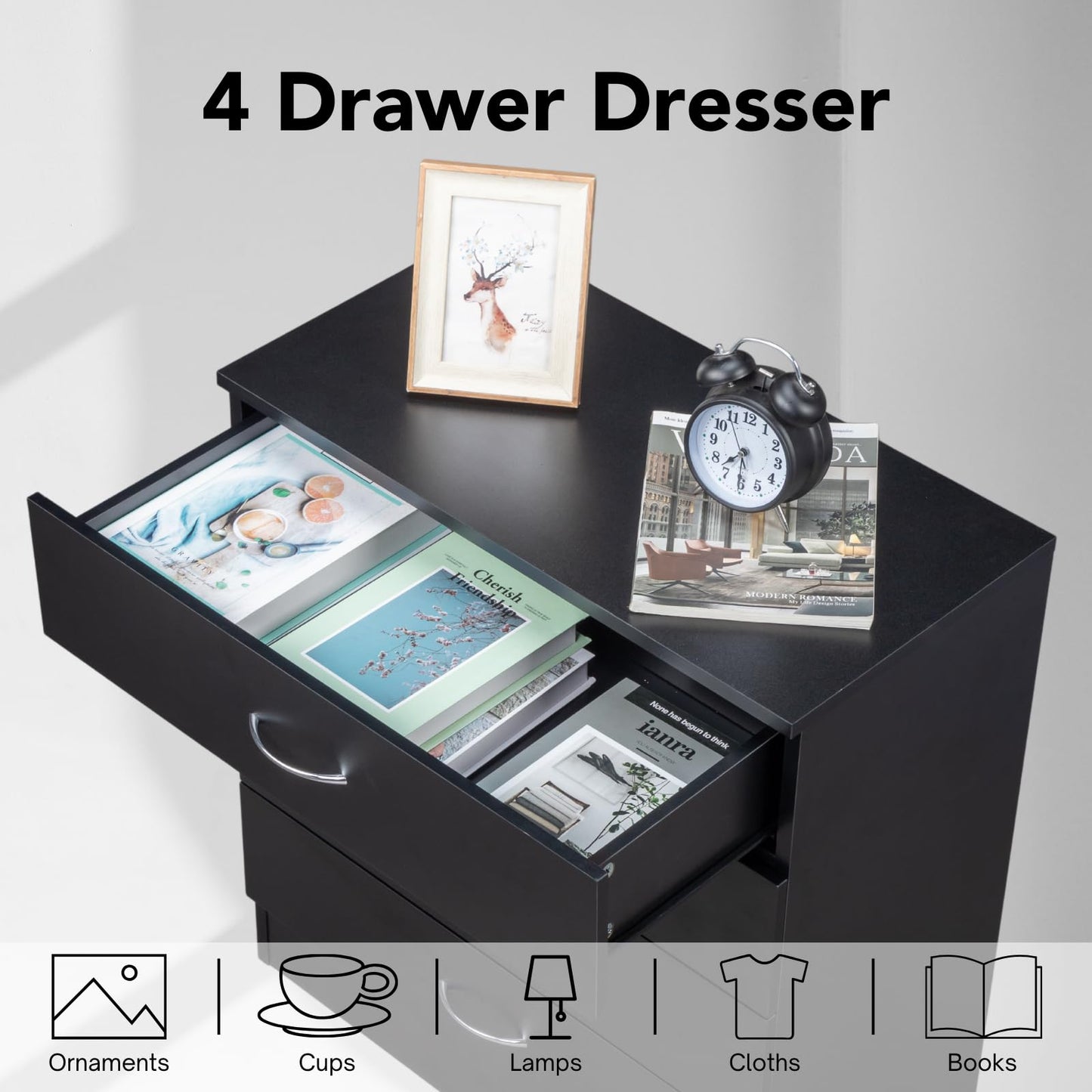 Karl Home White 3-Drawer Dresser/Nightstand