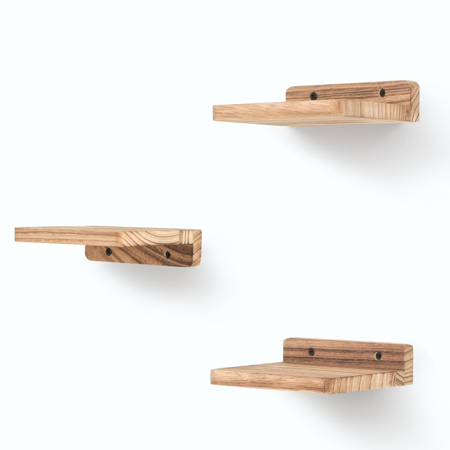 Small Floating Shelves 8-Pack, 4"x4", Rustic White