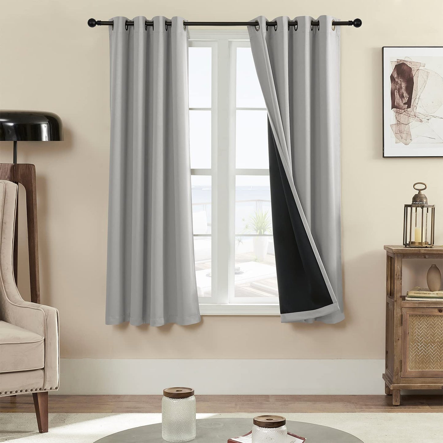 Rutterllow Blackout Curtains – 2 Panels, Dark Grey