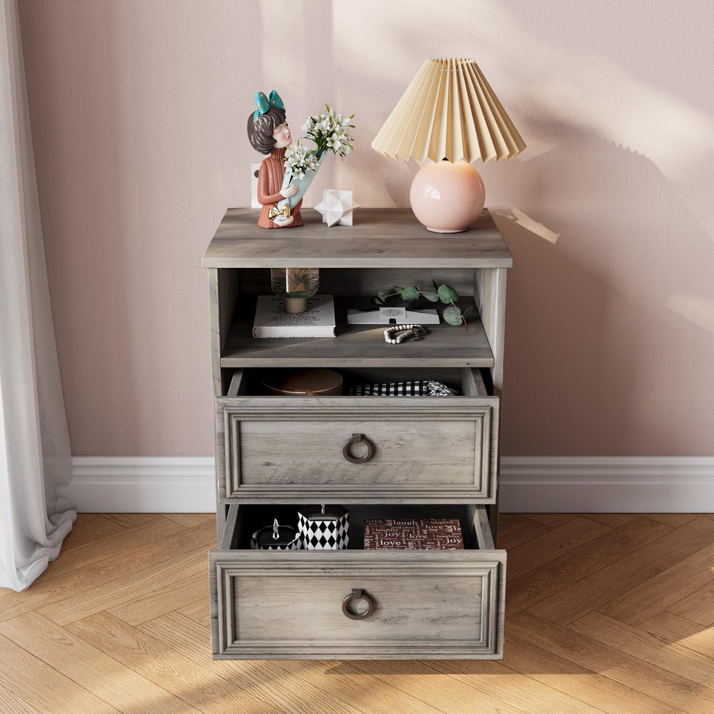 Nightstand Set of 2 – Gray
