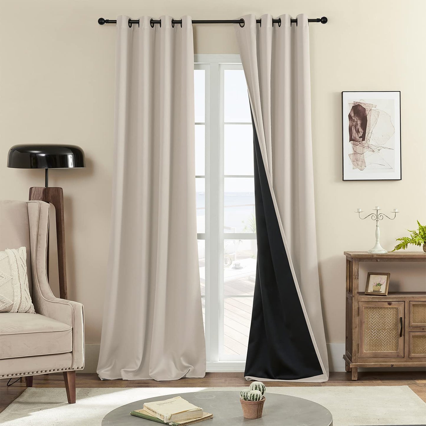 Rutterllow Blackout Curtains – 2 Panels, Dark Grey