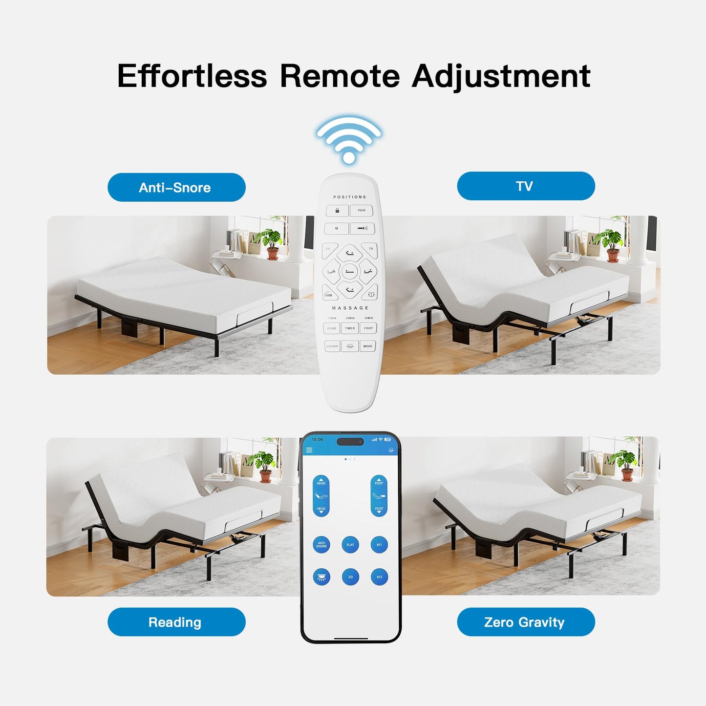 Pipishell Full Adjustable Bed Frame