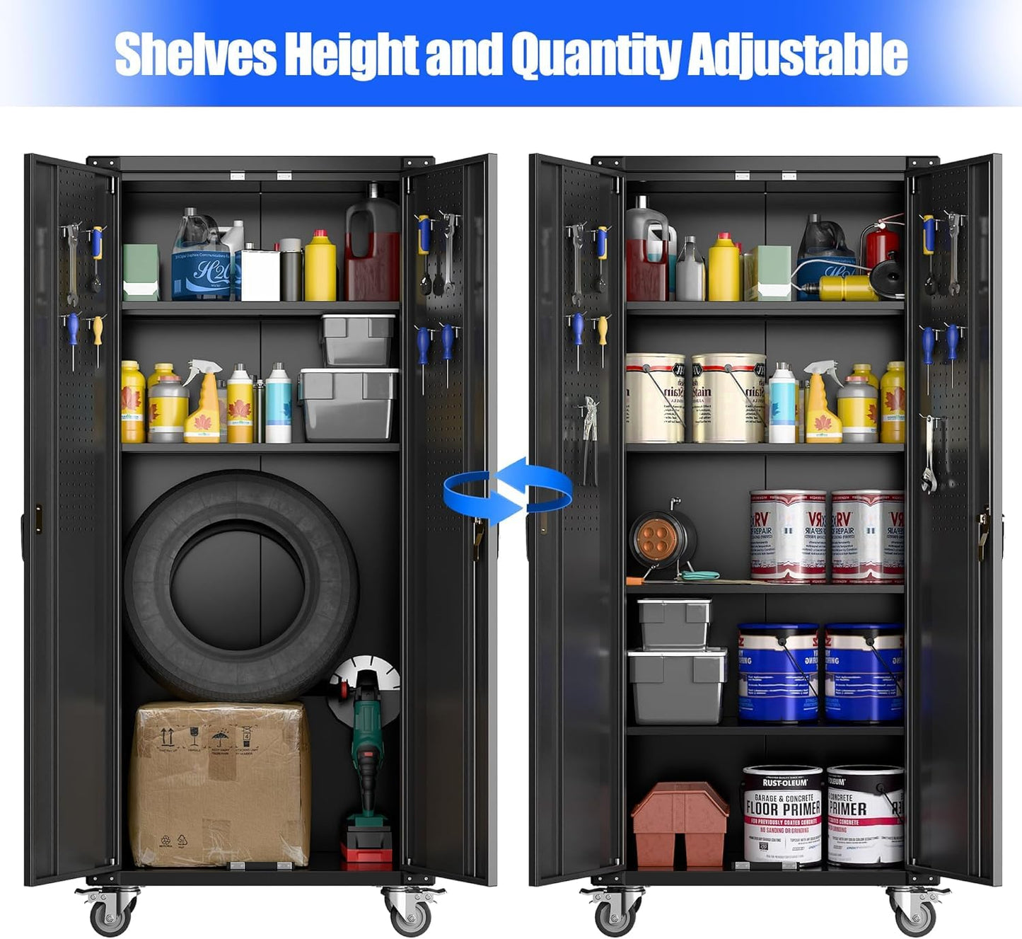 Aobabo Metal Garage Storage Cabinet – Black