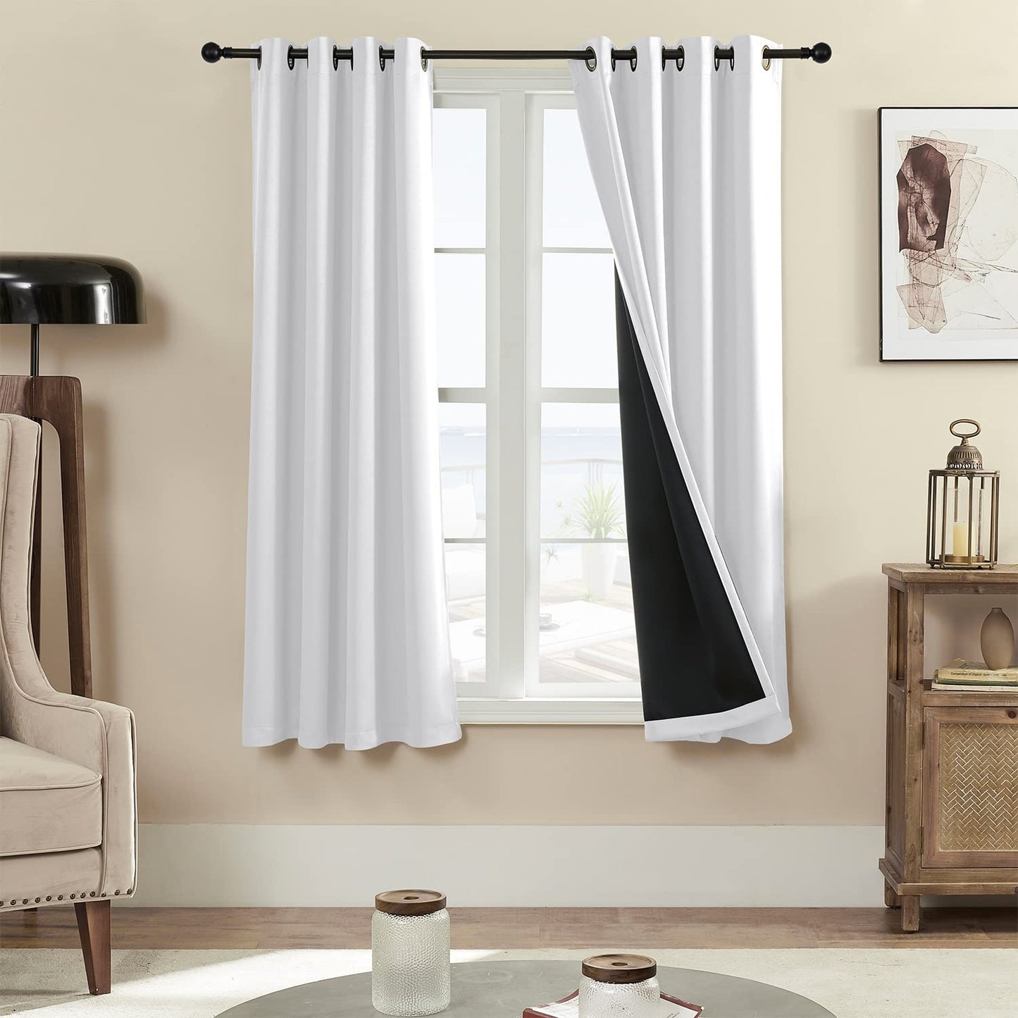 Rutterllow Blackout Curtains – 2 Panels, Dark Grey
