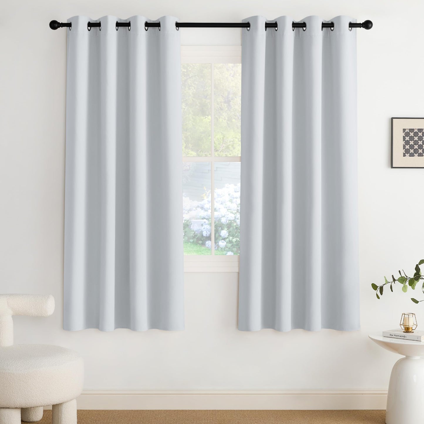 NICETOWN Blackout Curtains – 2 Panels, Grey, 63"