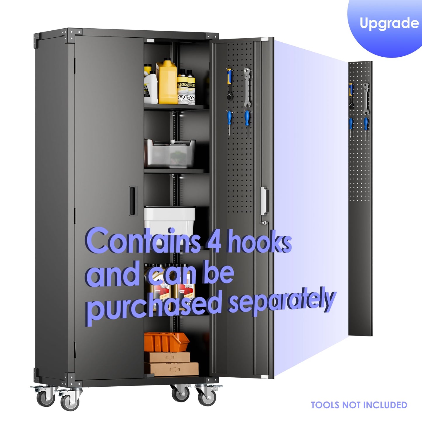 Aobabo Metal Garage Storage Cabinet – Black