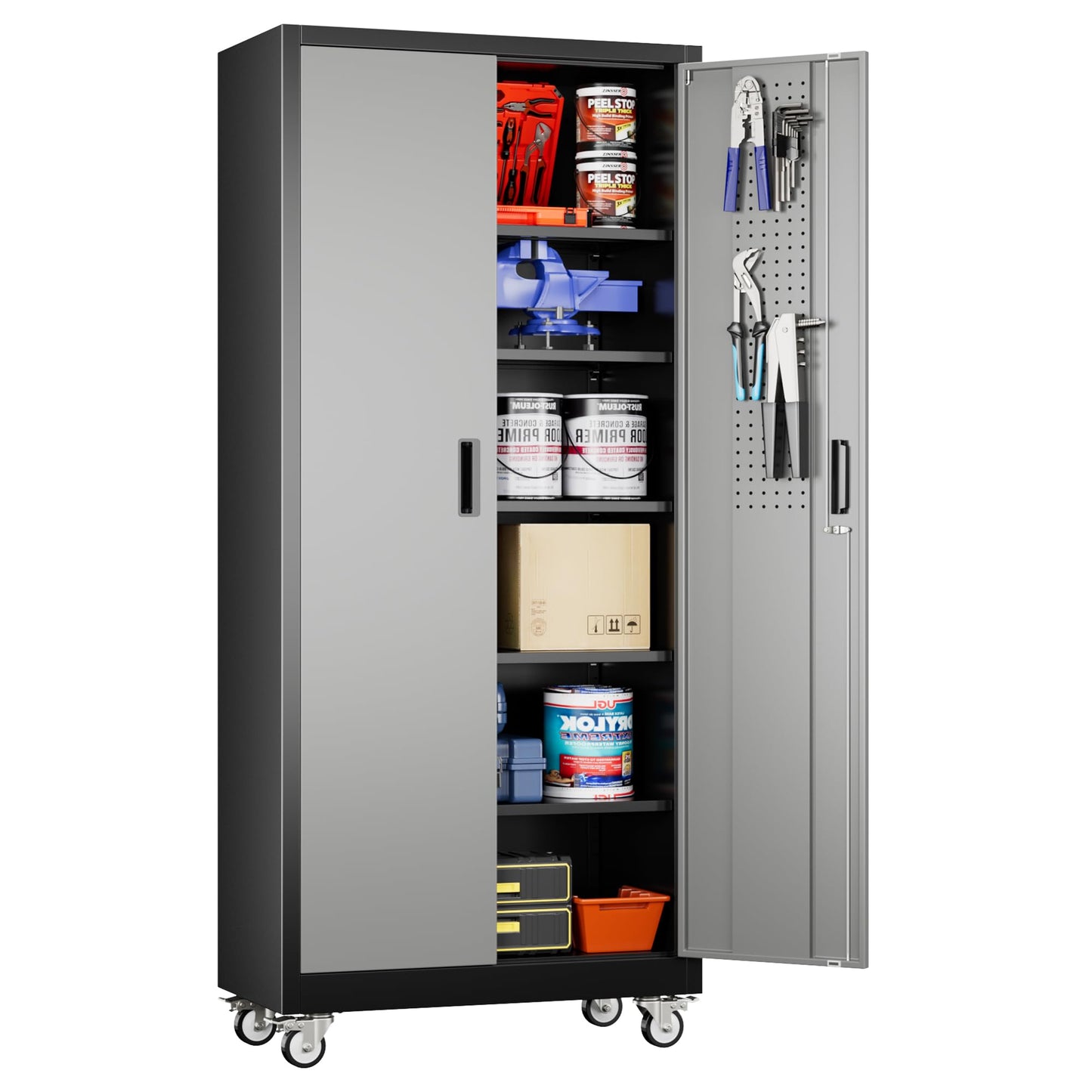 Aobabo Metal Garage Storage Cabinet – Black