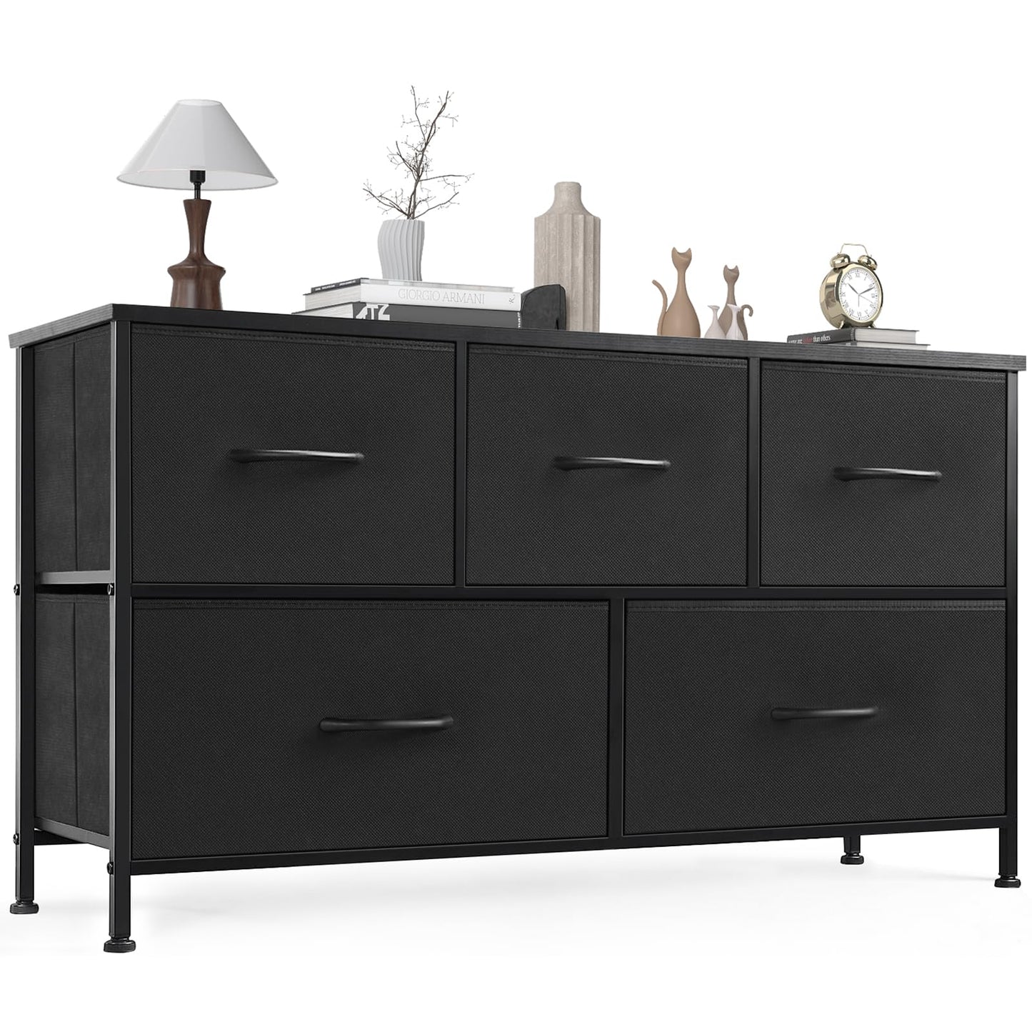 OLIXIS 5-Drawer Dresser, Black