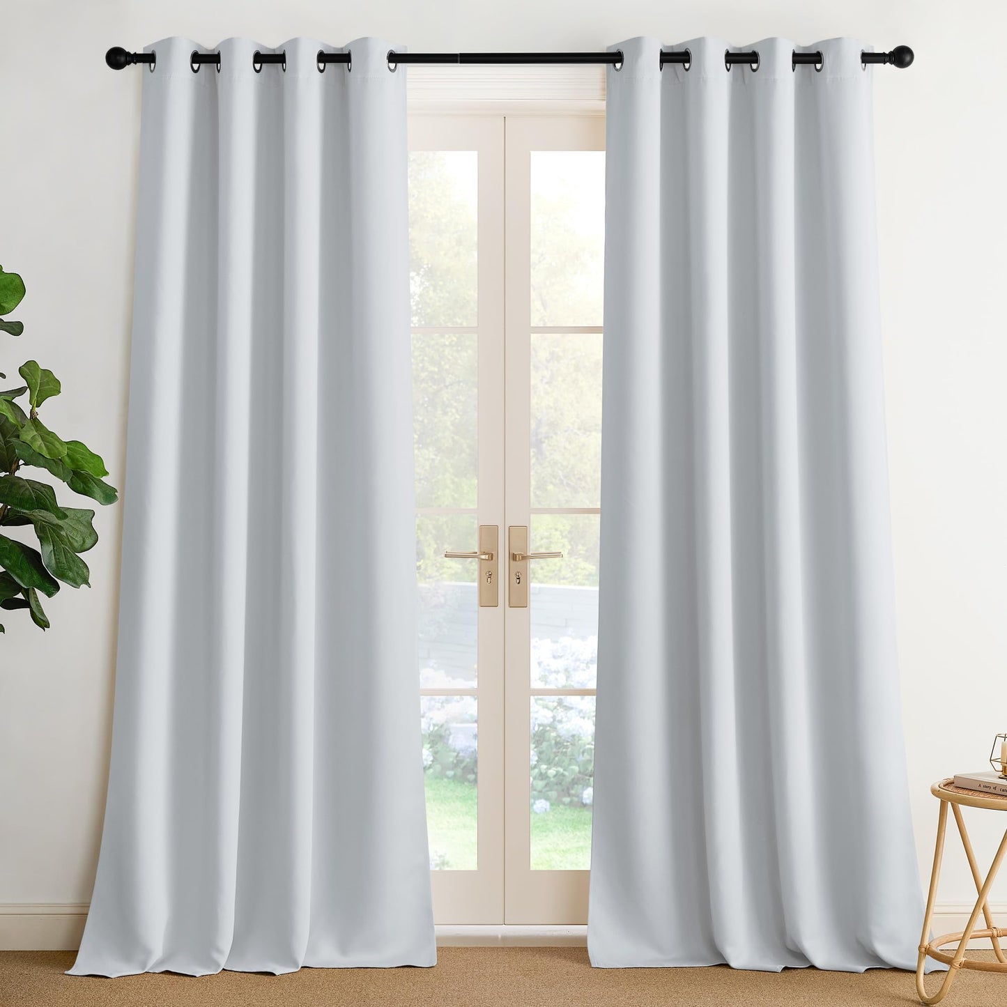 NICETOWN Blackout Curtains – 2 Panels, Grey, 63"