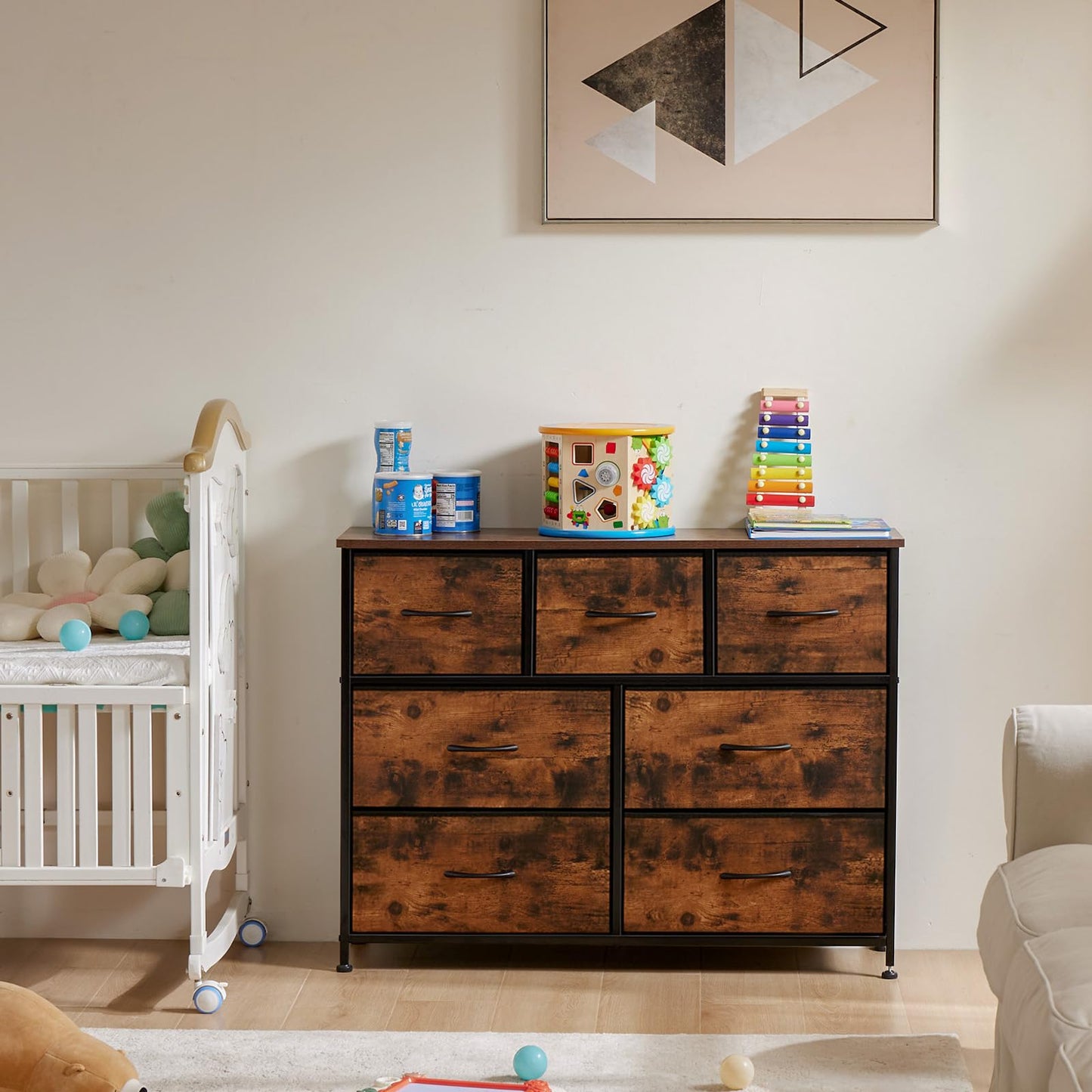 OLIXIS 5-Drawer Dresser, Black