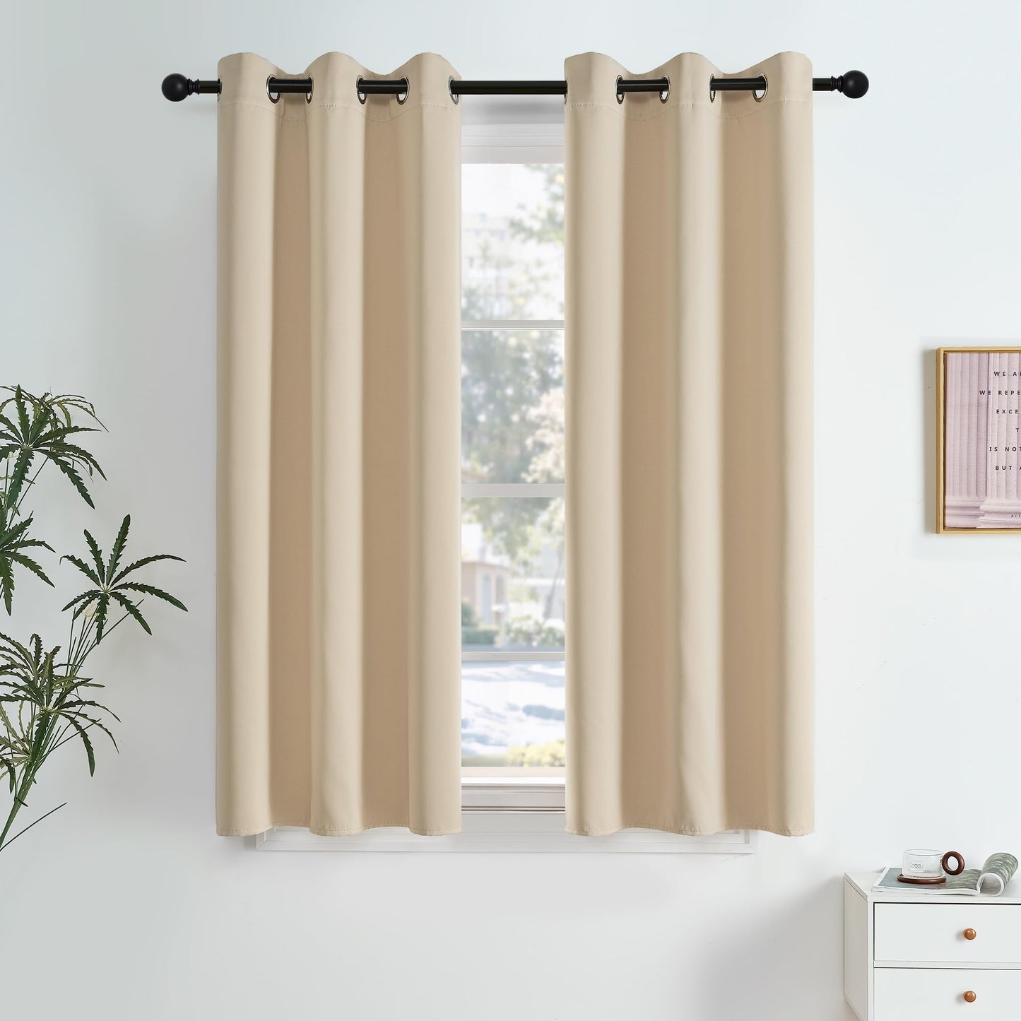 NICETOWN Blackout Curtains – 2 Panels, Grey, 63"