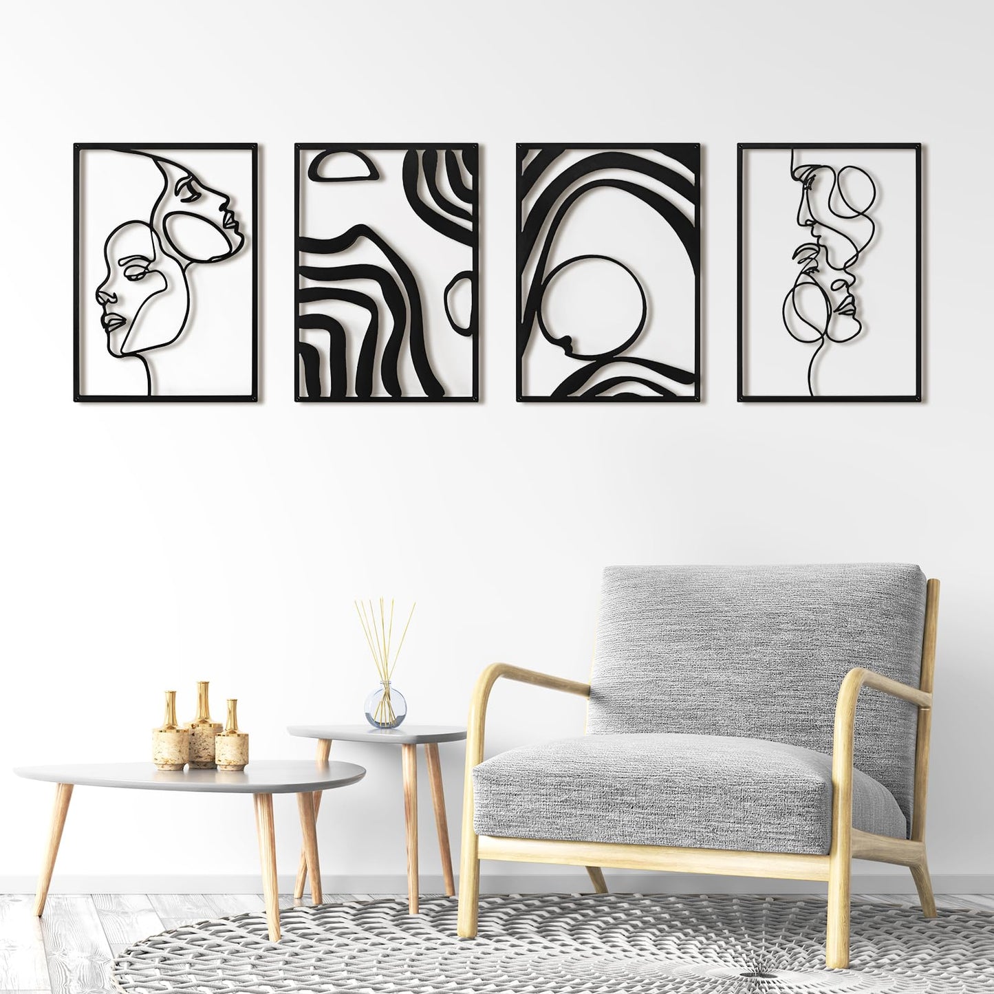 Art3d Metal Wall Art Set of 4