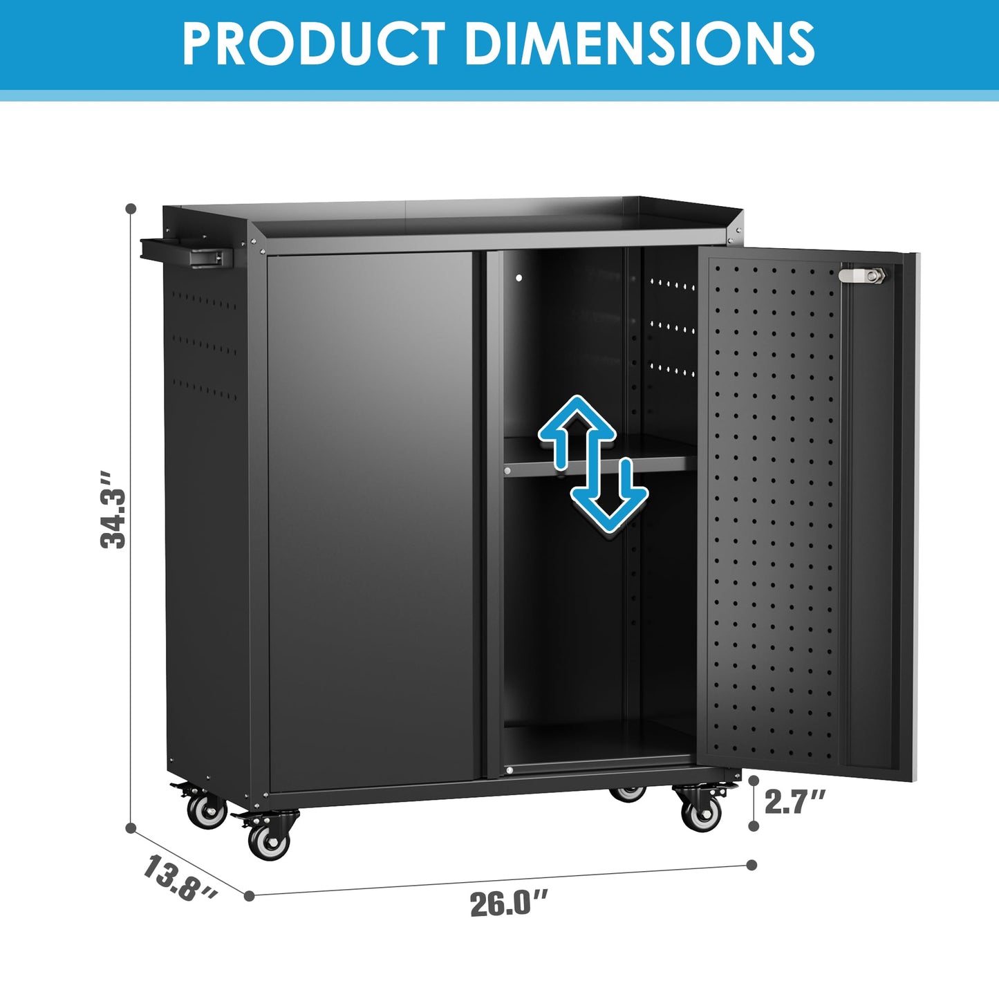 Aobabo Metal Garage Storage Cabinet – Black