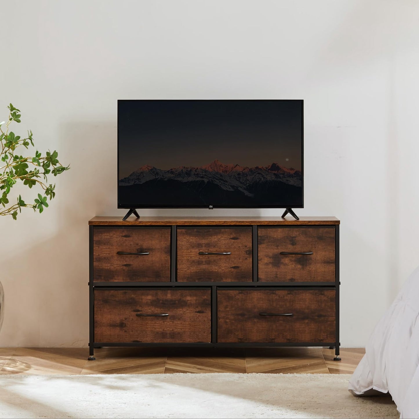 OLIXIS 5-Drawer Dresser, Black