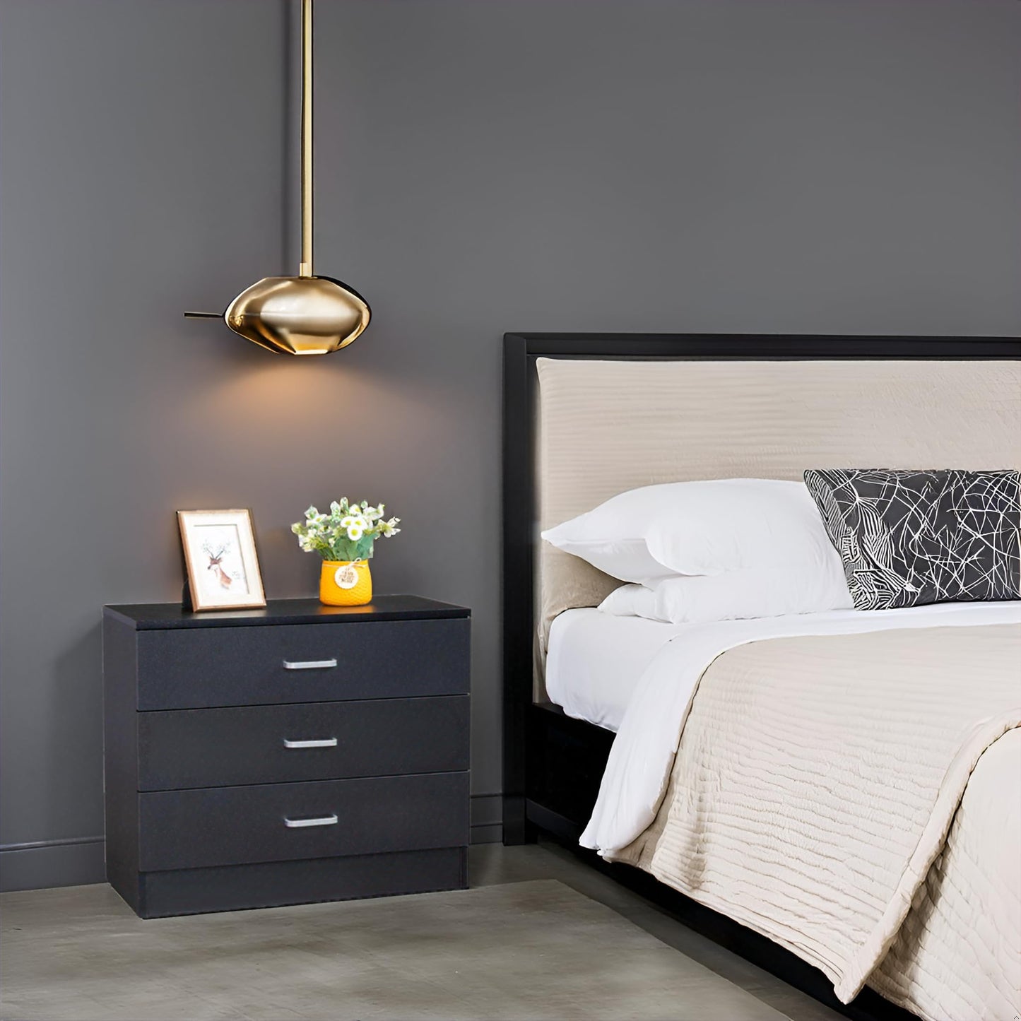 Karl Home White 3-Drawer Dresser/Nightstand