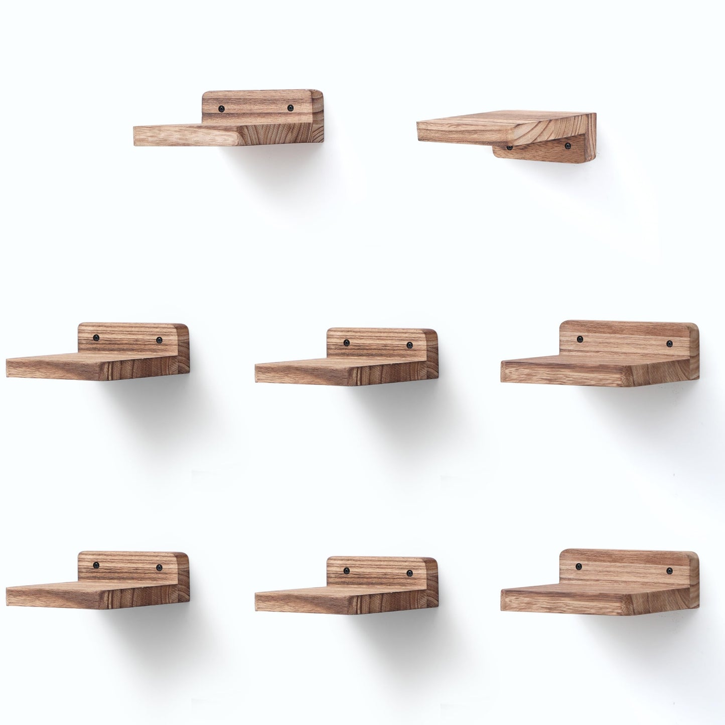 Small Floating Shelves 8-Pack, 4"x4", Rustic White