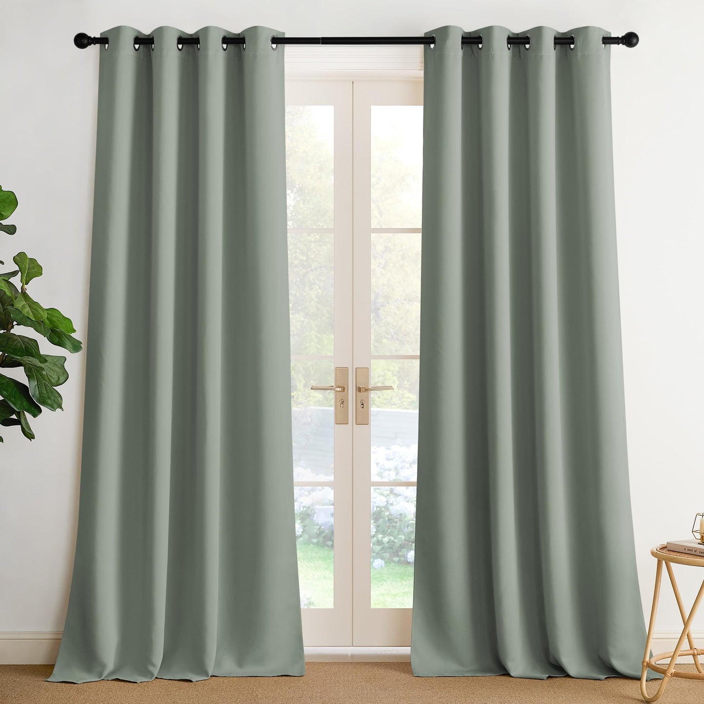 NICETOWN Blackout Curtains – 2 Panels, Grey, 63"
