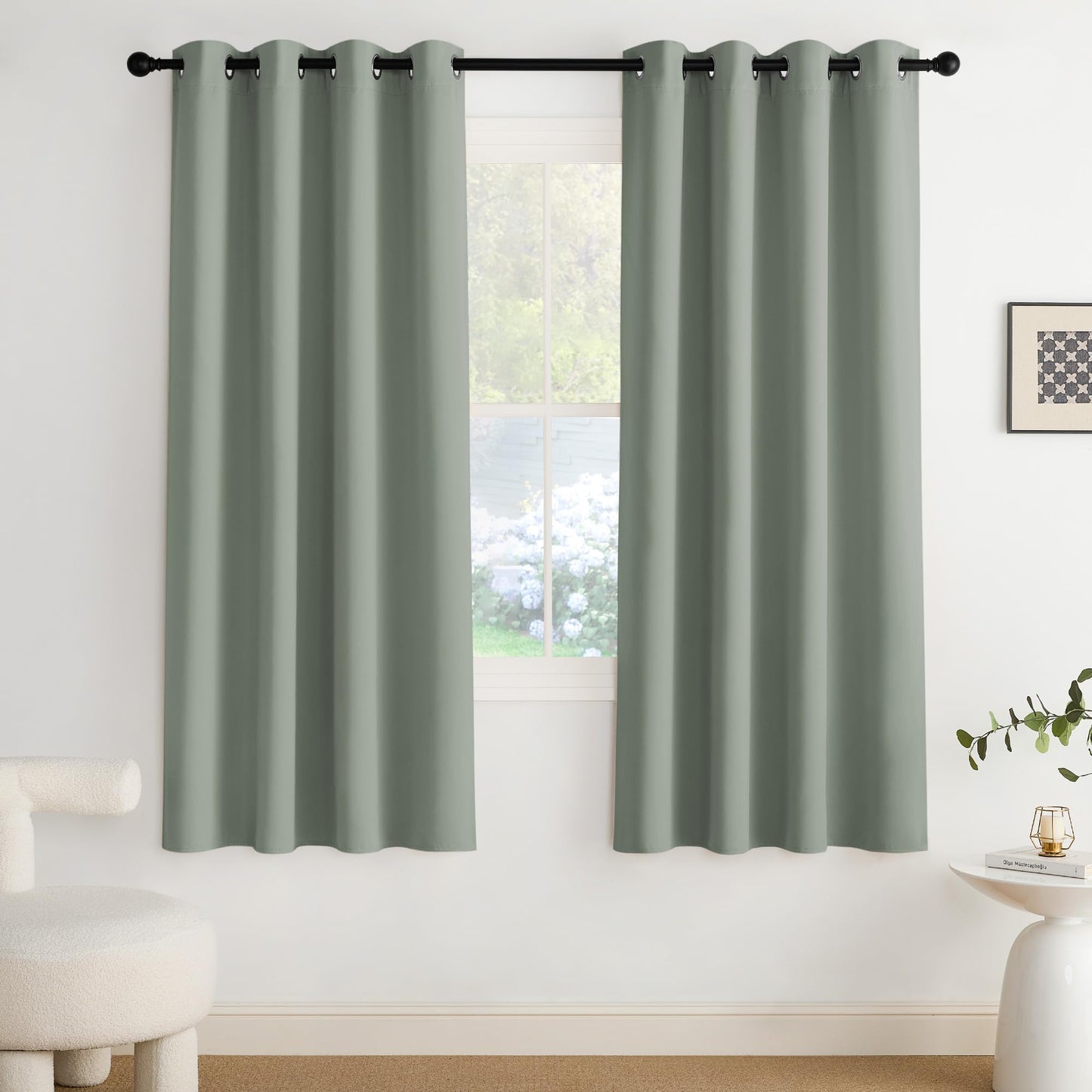 NICETOWN Blackout Curtains – 2 Panels, Grey, 63"