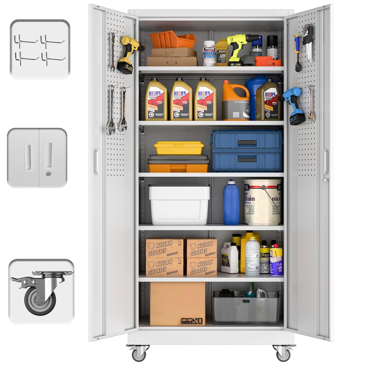 Aobabo Metal Garage Storage Cabinet – Black