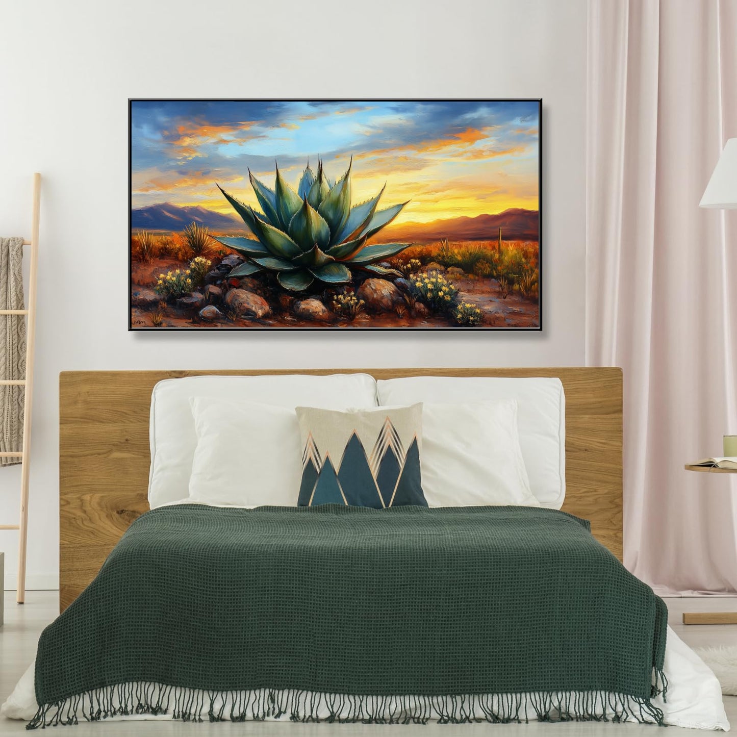 Agave Western Wall Art, 74"x40", Framed