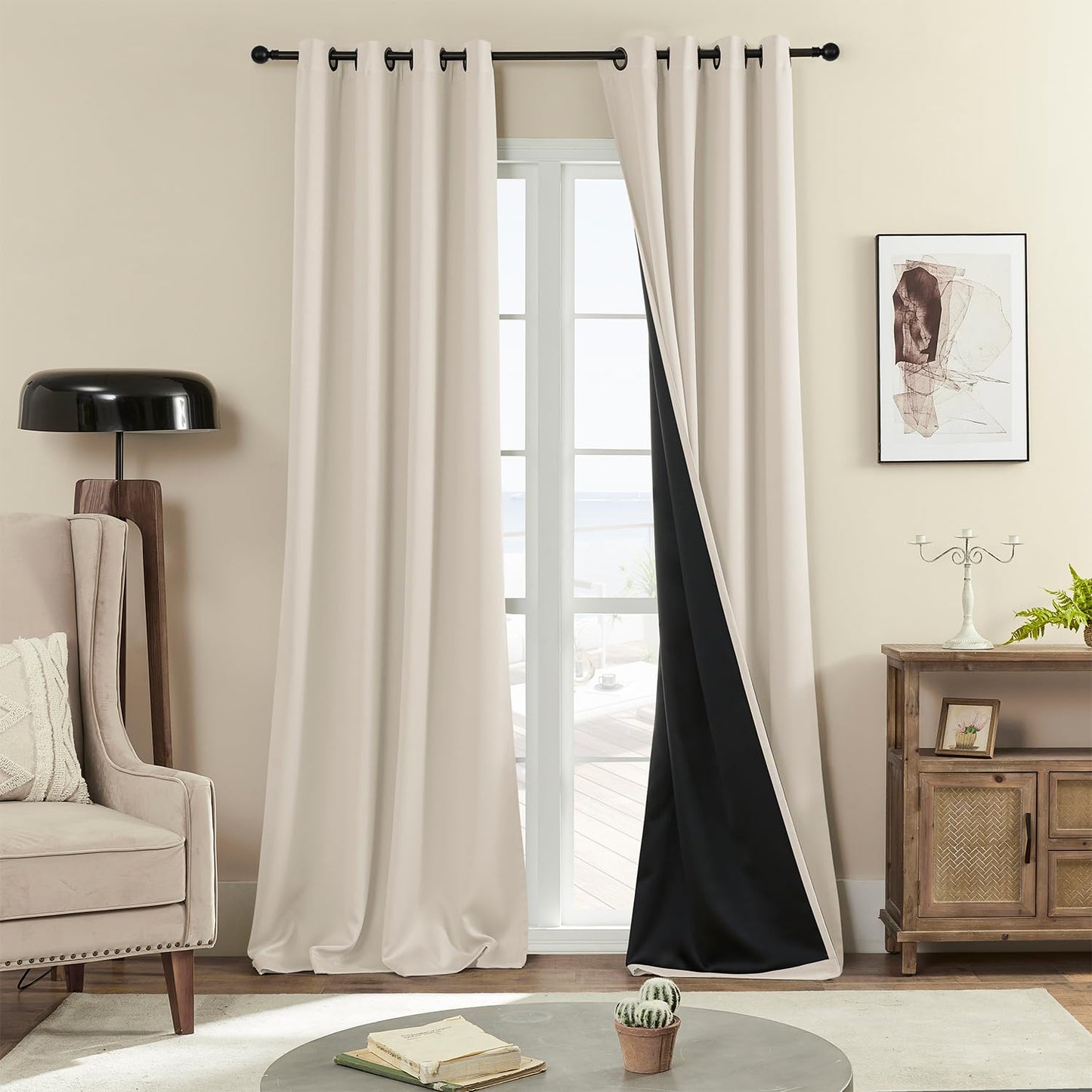 Rutterllow Blackout Curtains – 2 Panels, Dark Grey