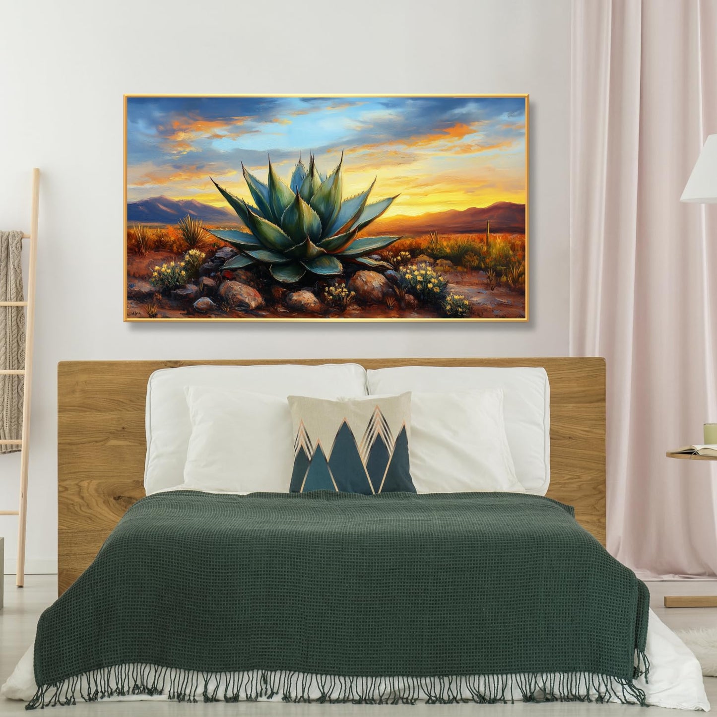 Agave Western Wall Art, 74"x40", Framed