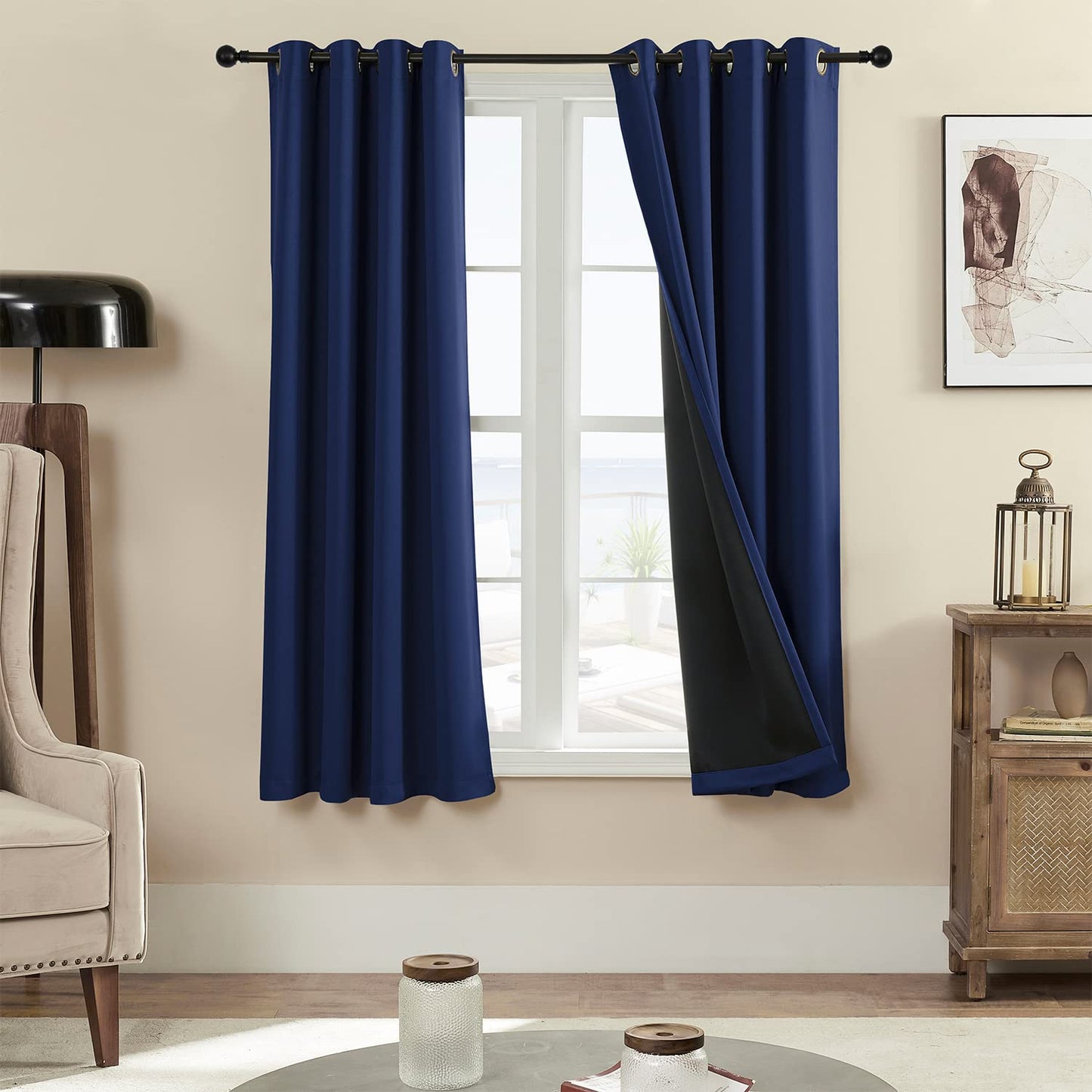 Rutterllow Blackout Curtains – 2 Panels, Dark Grey