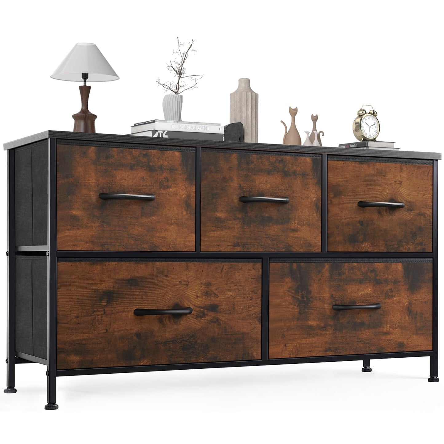 OLIXIS 5-Drawer Dresser, Black