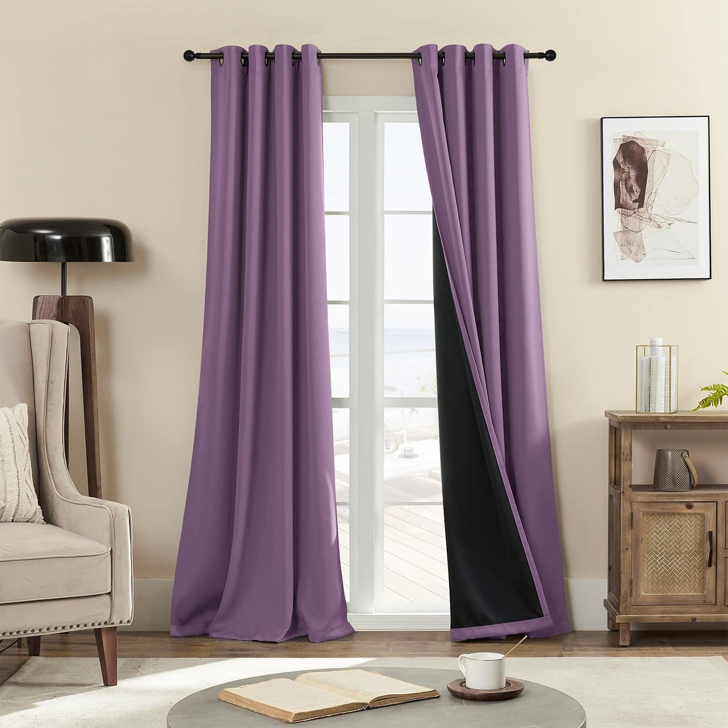 Rutterllow Blackout Curtains – 2 Panels, Dark Grey