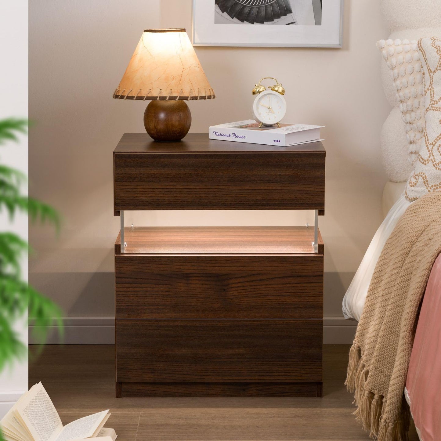White LED Nightstand Set – 2 Pack