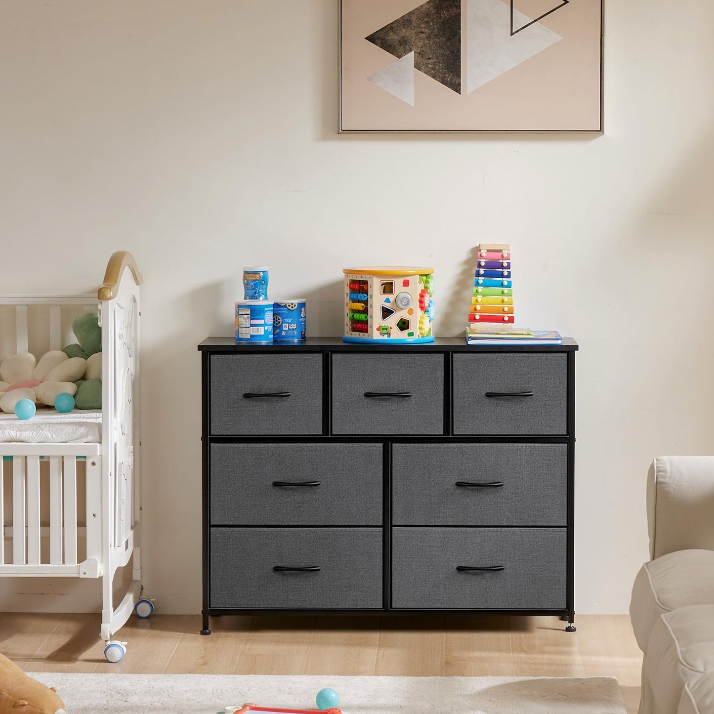 OLIXIS 5-Drawer Dresser, Black