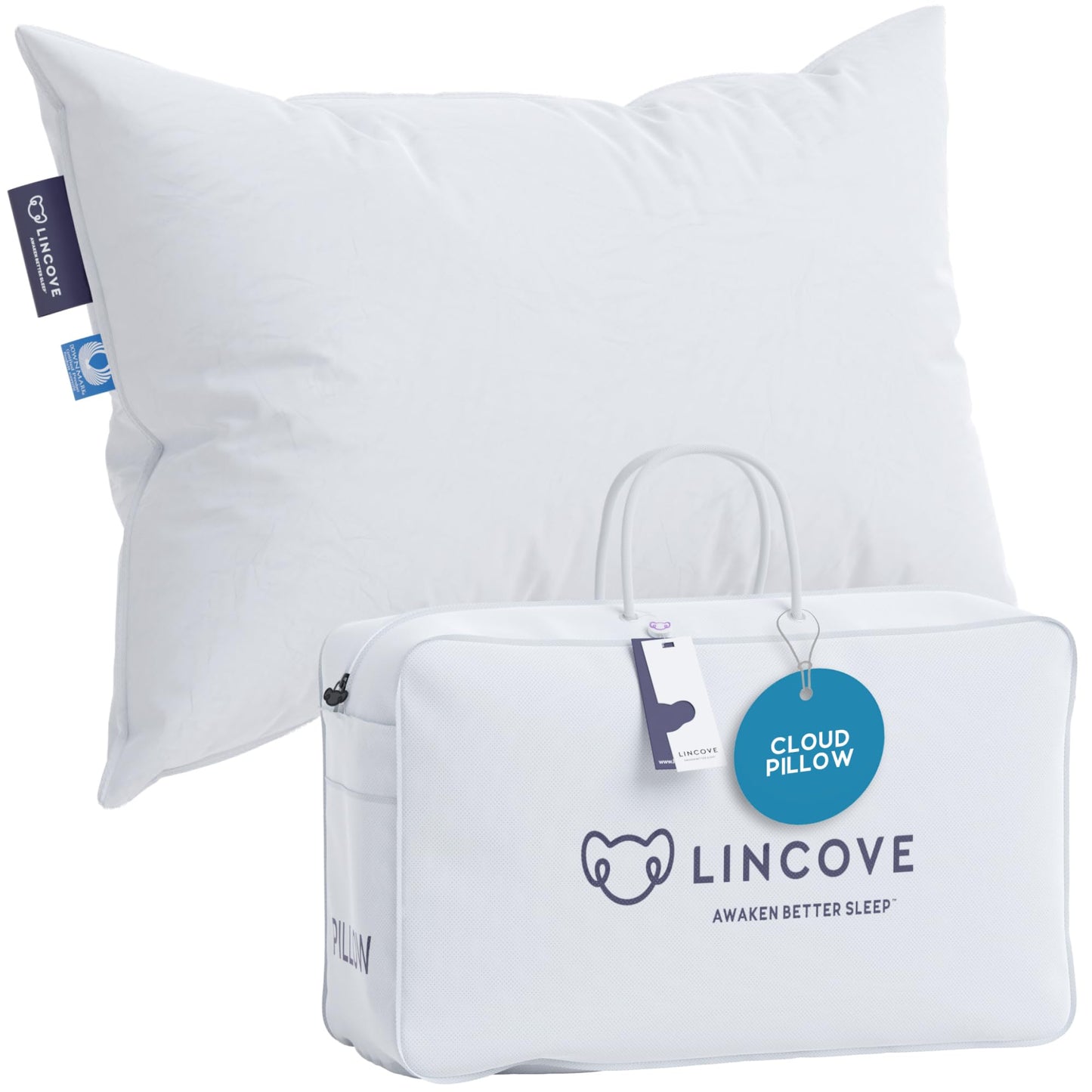 Lincove Cloud Canadian Down Pillows – Queen, 2 Pack