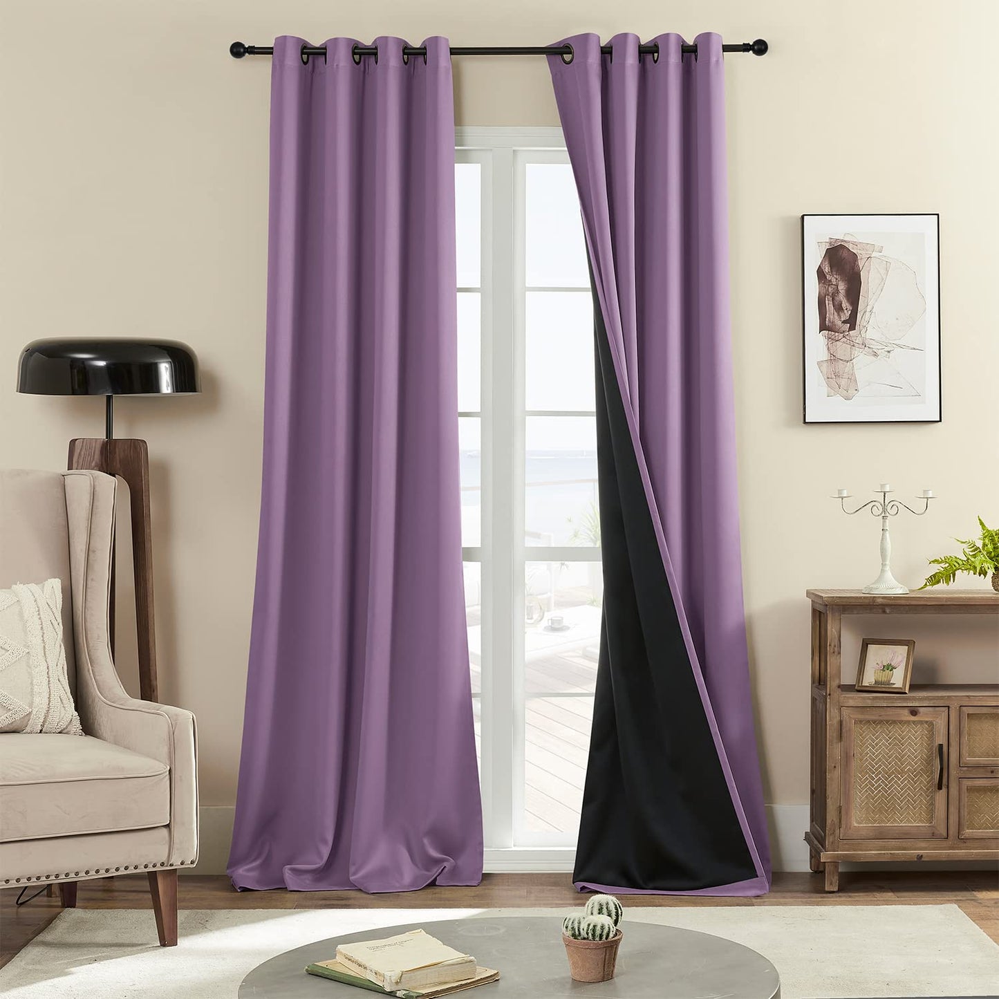 Rutterllow Blackout Curtains – 2 Panels, Dark Grey