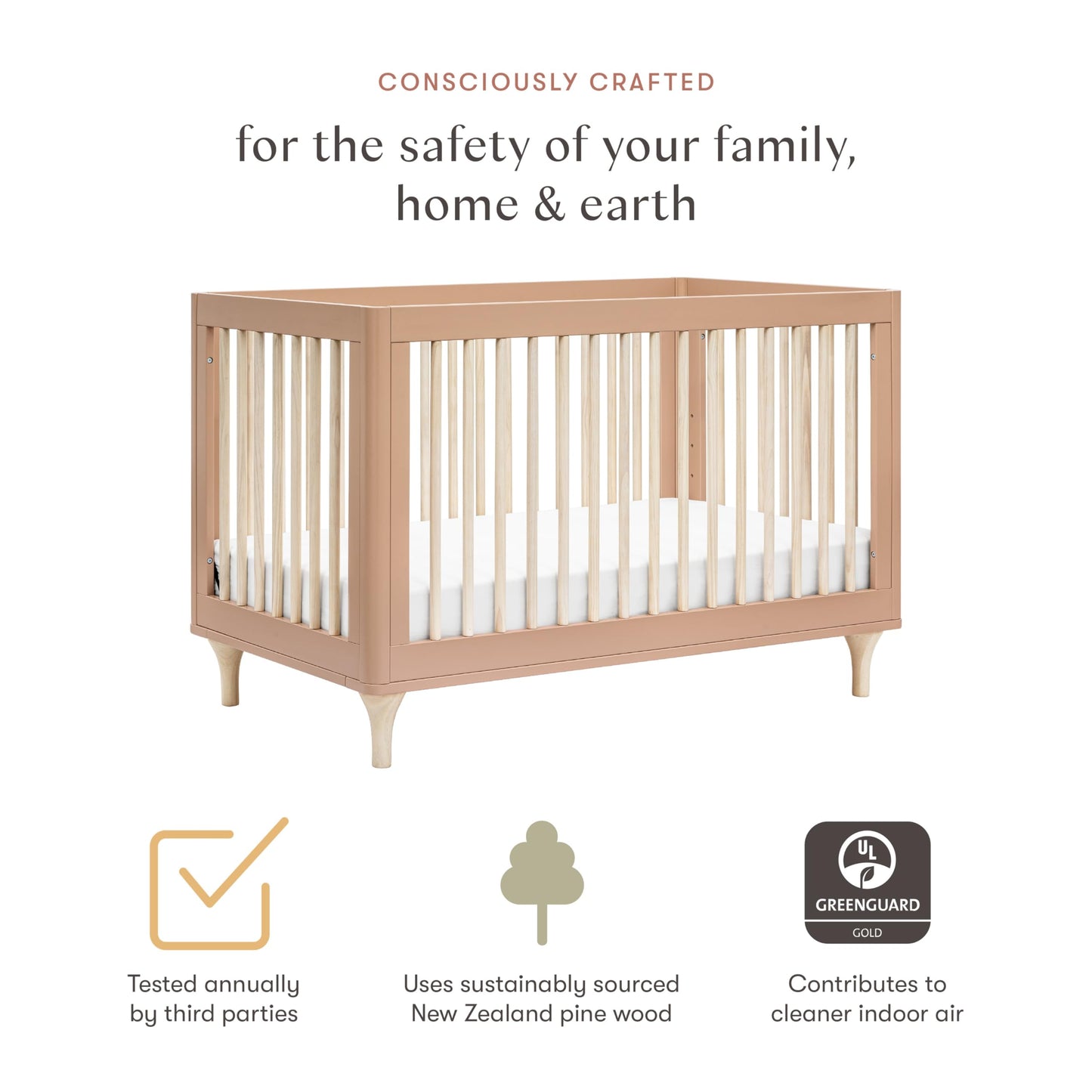 Babyletto Lolly 3-in-1 Crib – Canyon/Washed Natural