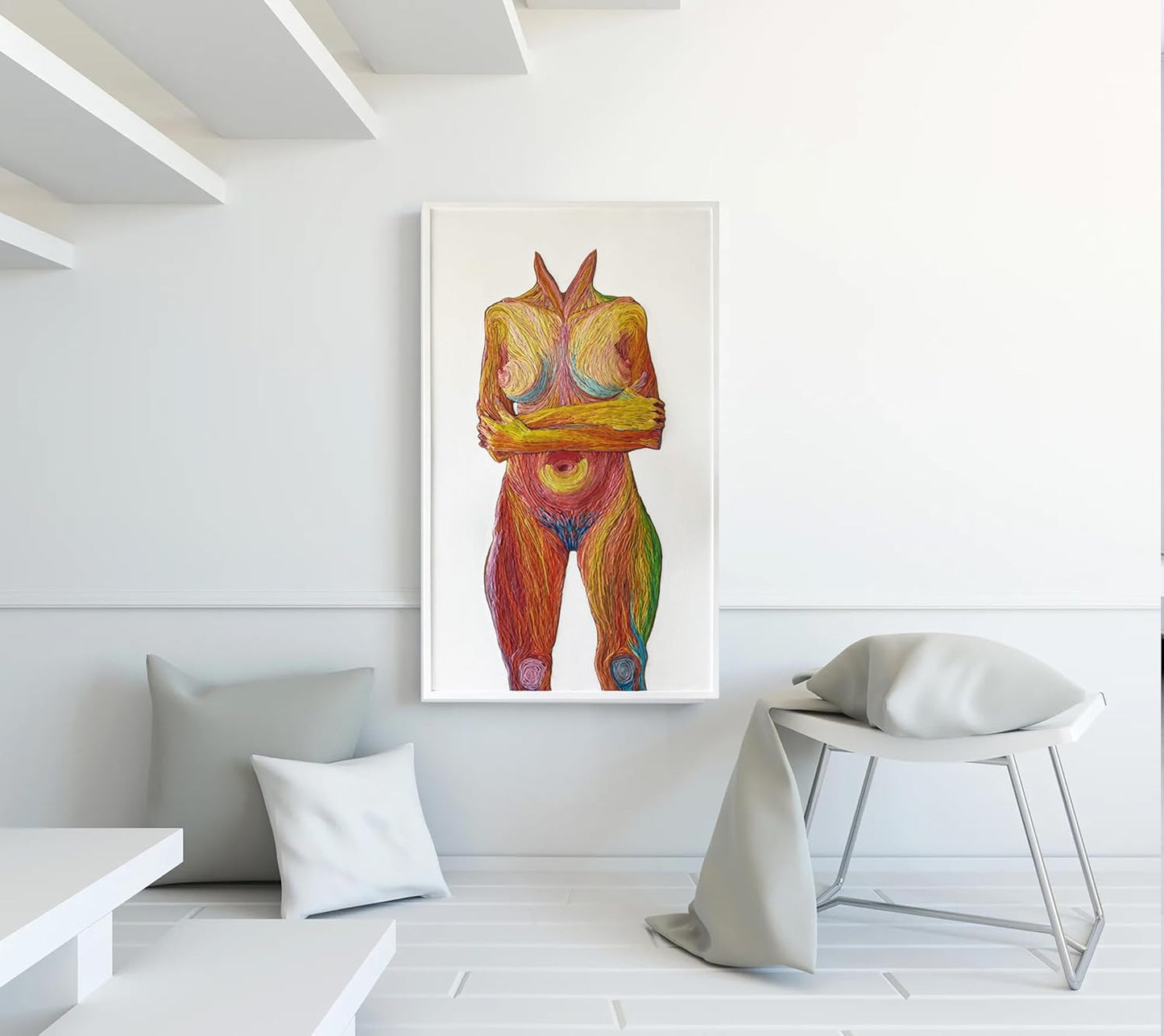 VIKA Mixed Media Abstract Painting 47"x47"