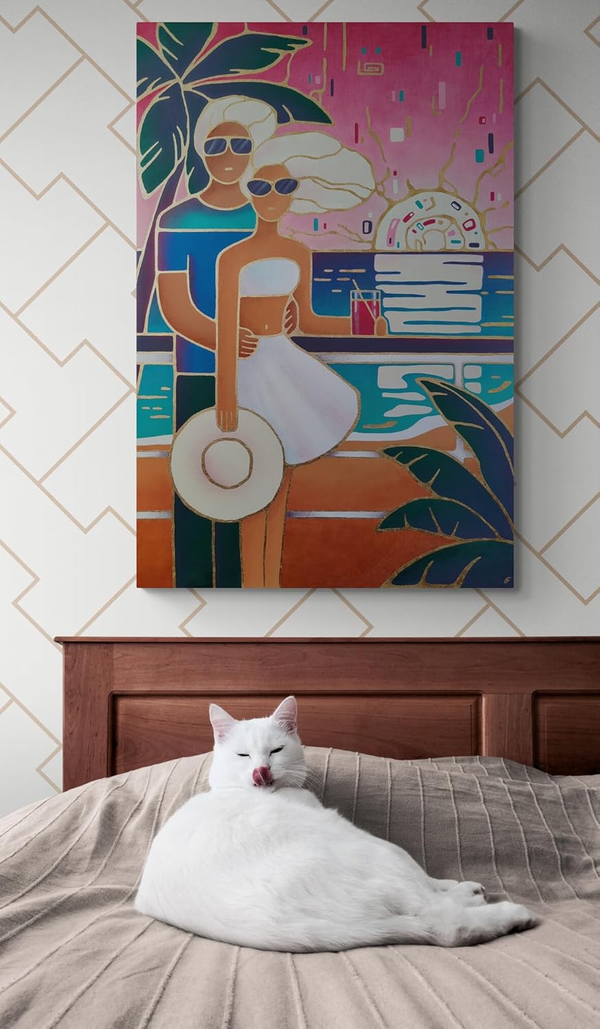 Meeting the Sunset Acrylic Painting 48"x32"