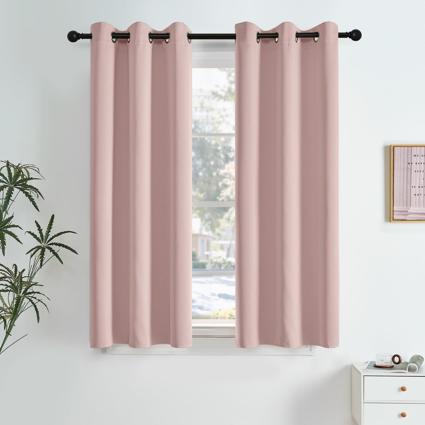 NICETOWN Blackout Curtains – 2 Panels, Grey, 63"