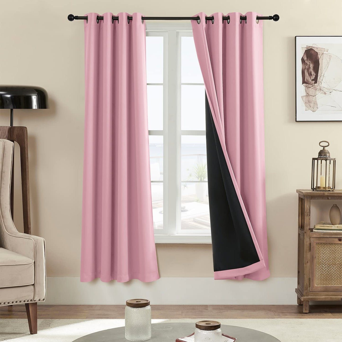 Rutterllow Blackout Curtains – 2 Panels, Dark Grey